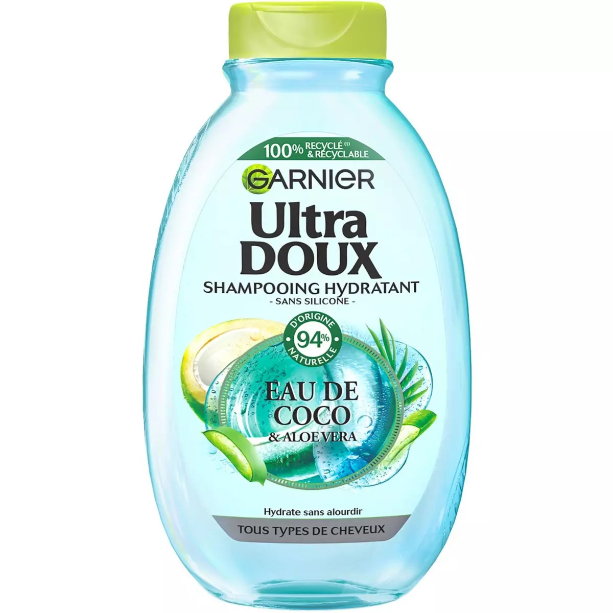 ULTRA DOUX Shampooing hydratant à l'eau de coco et aloé vera tous types de cheveux 250ml