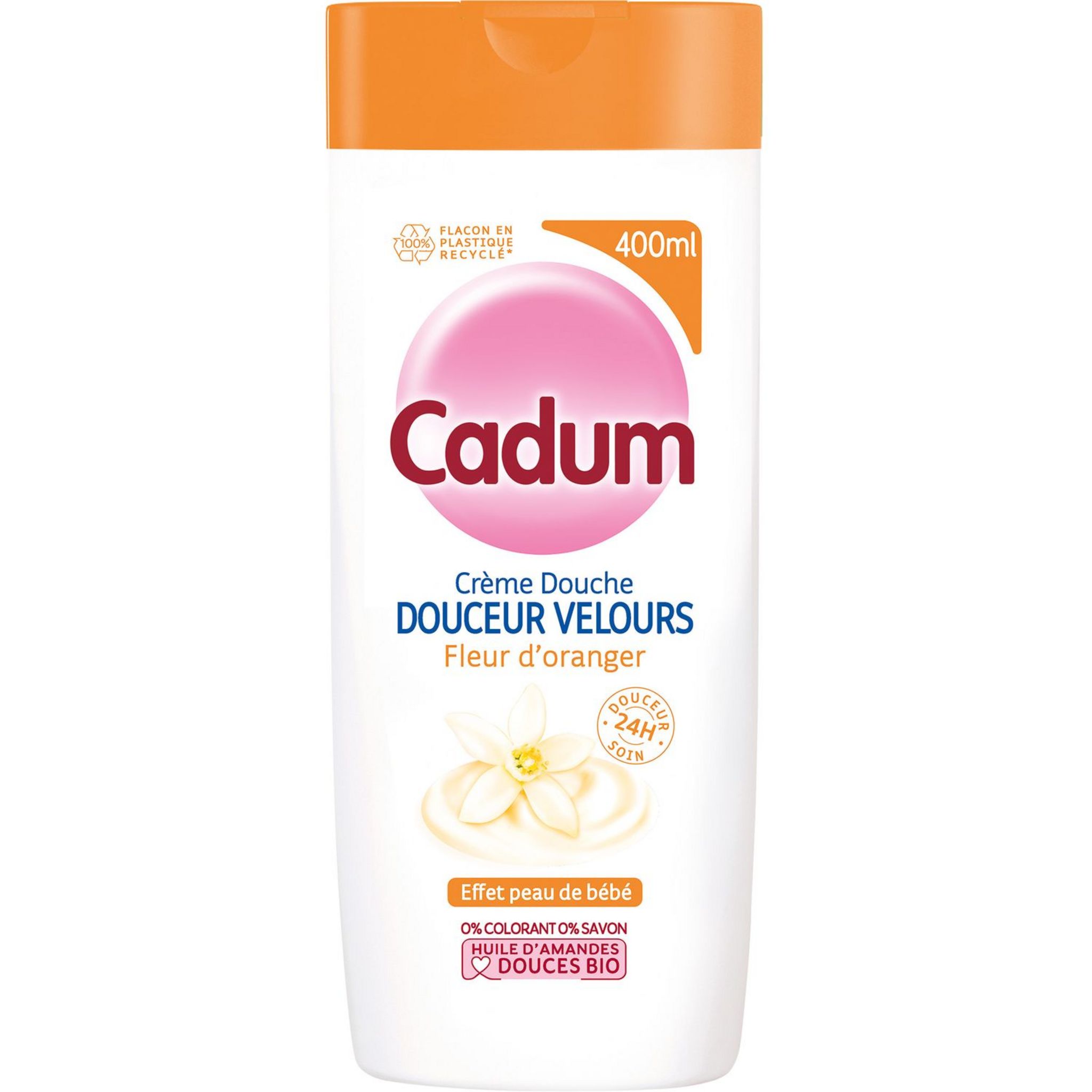 CADUM Crème douche douceur velours à la fleur d'oranger et huile d'amandes douces 400ml
