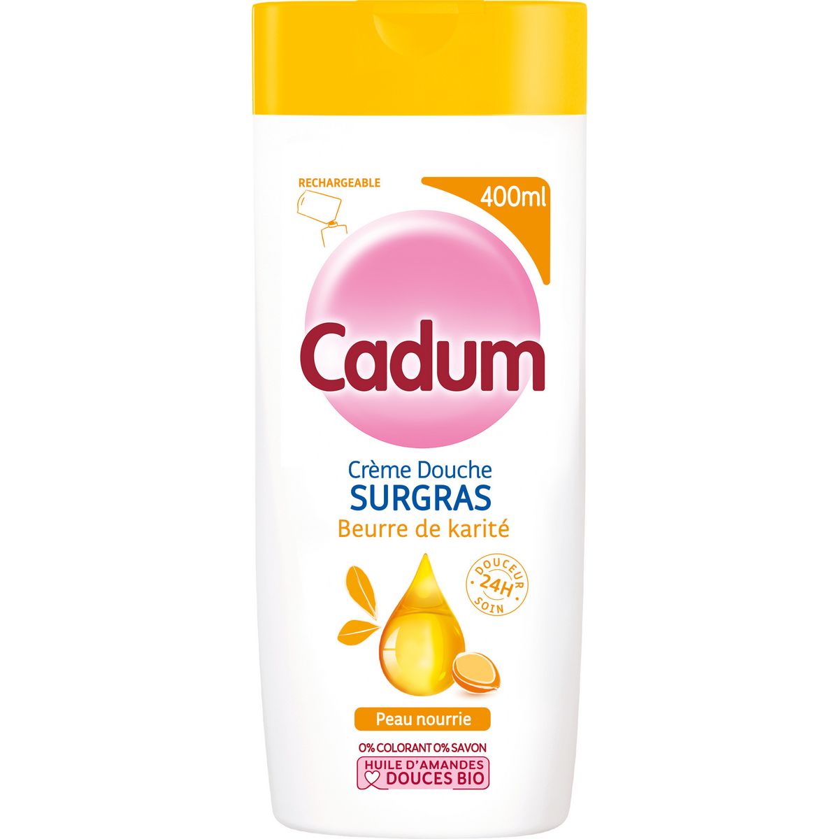 CADUM Crème douche Surgras amandes douces bio beurre de Karité 400ml
