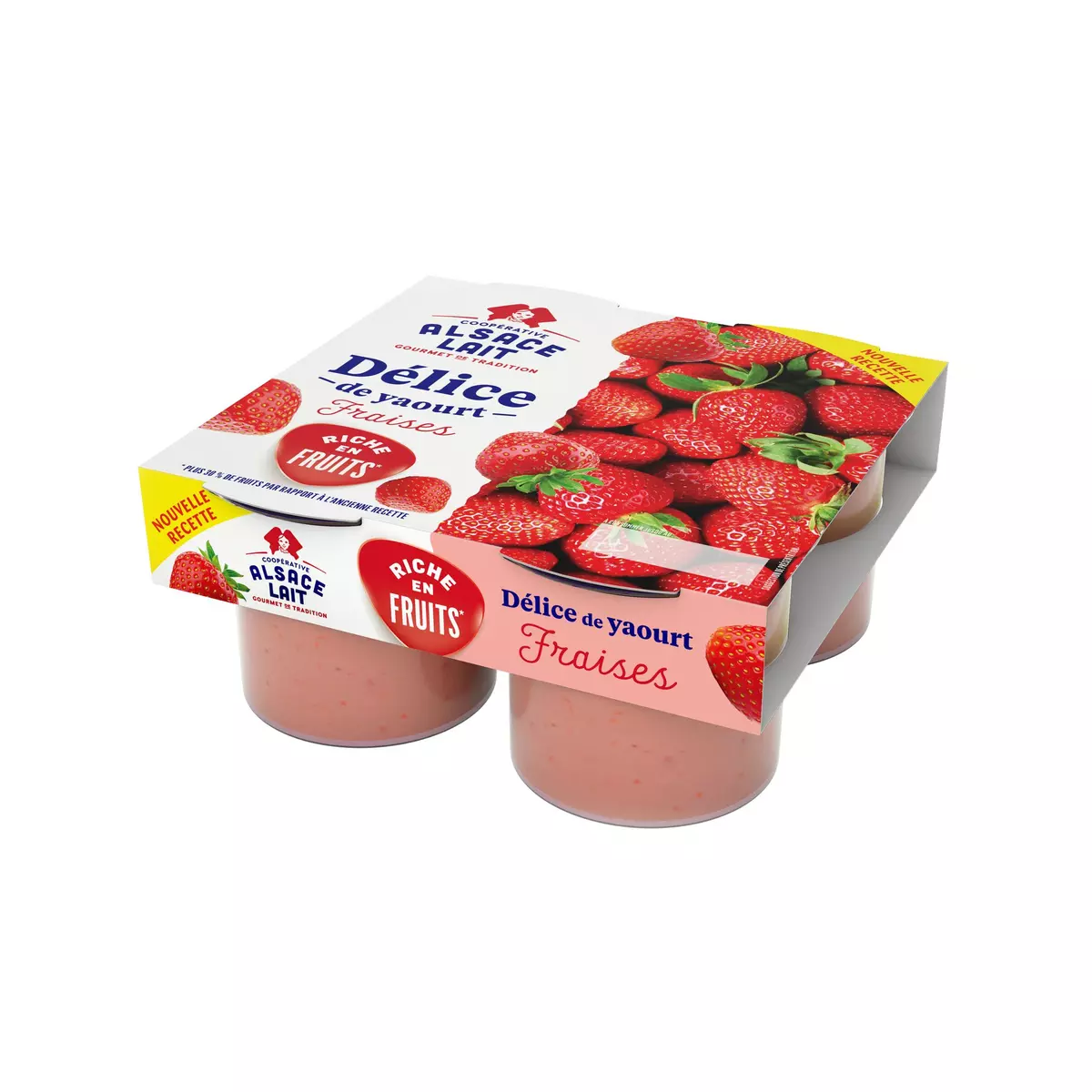 ALSACE LAIT Délice de yaourt aux fraises 4x125g