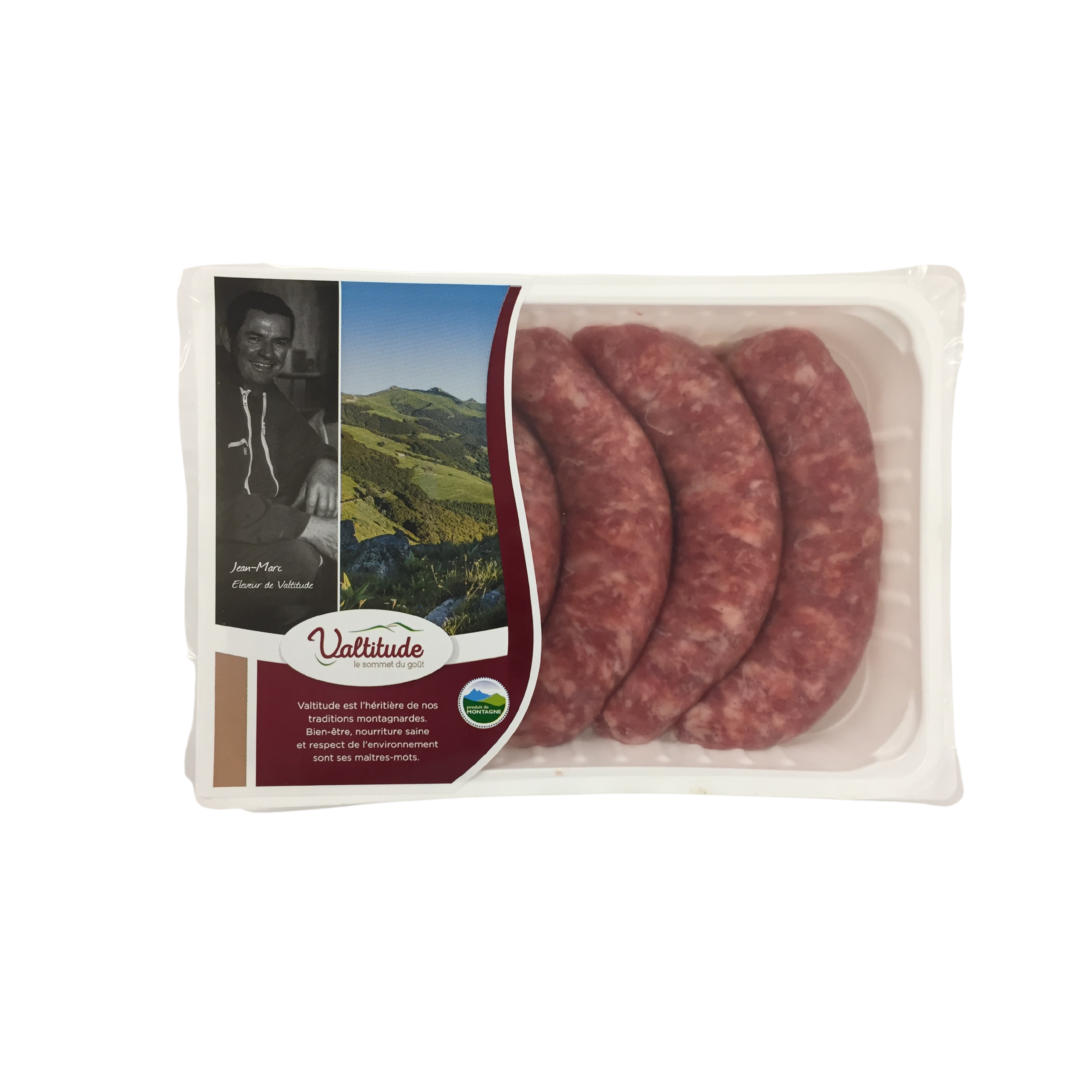 Voir la diapositive 2 : VALTITUDE Saucisse de porc 5 pièces 600g