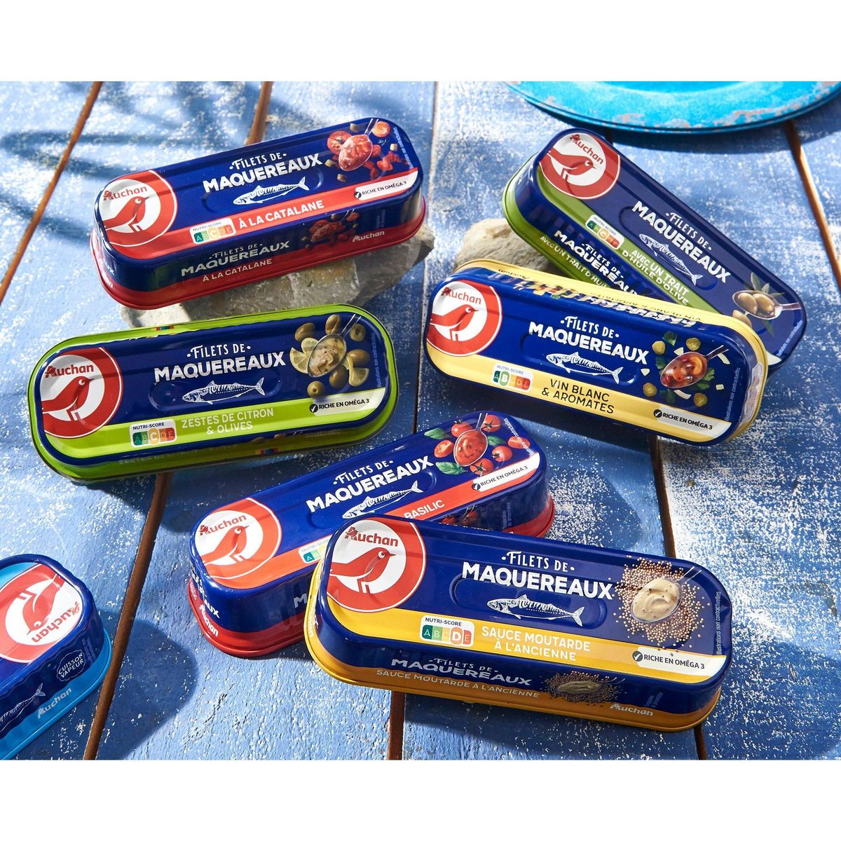 AUCHAN Filets de maquereaux nature 120g