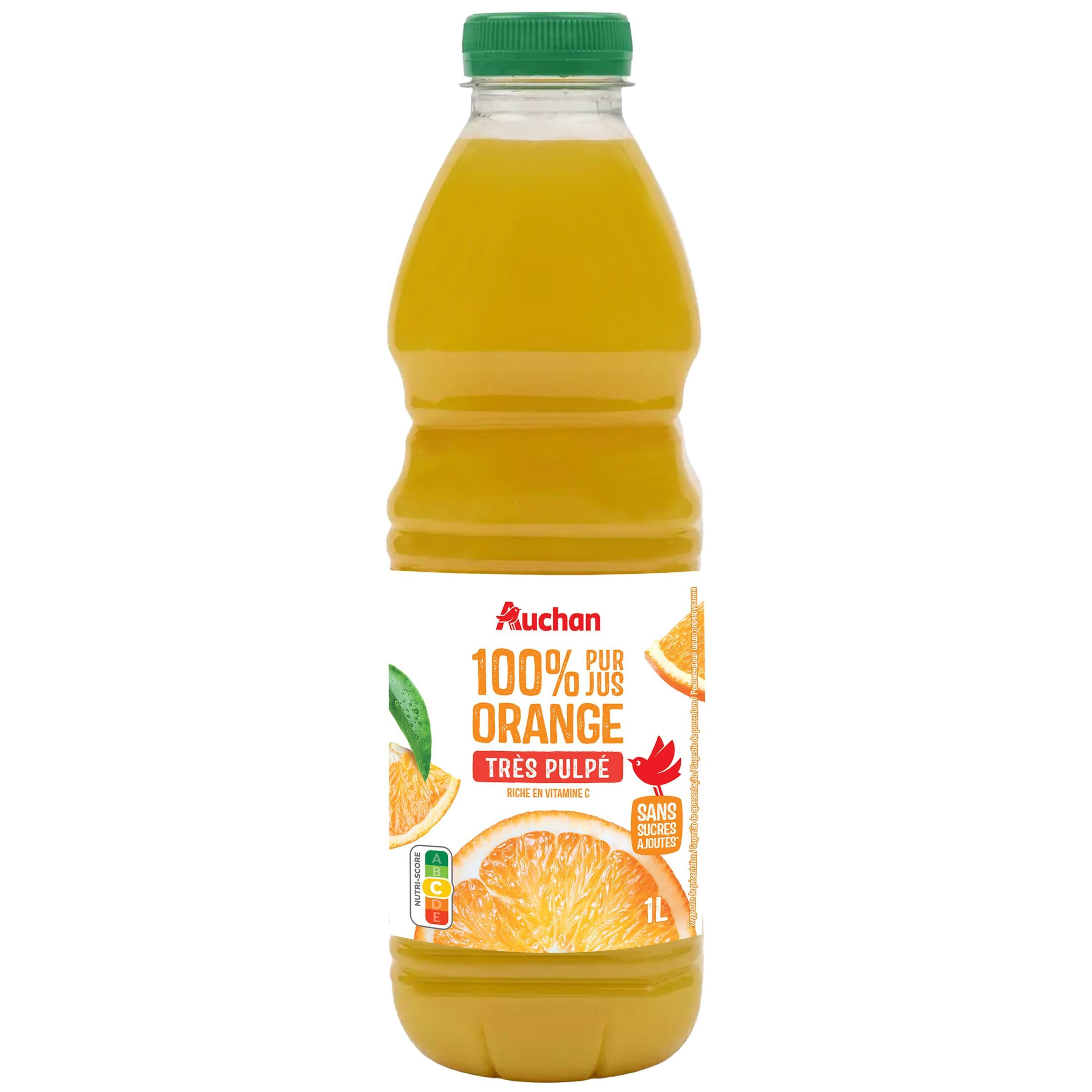 Voir la diapositive 3 : AUCHAN Pur jus d'orange très pulpé 1l