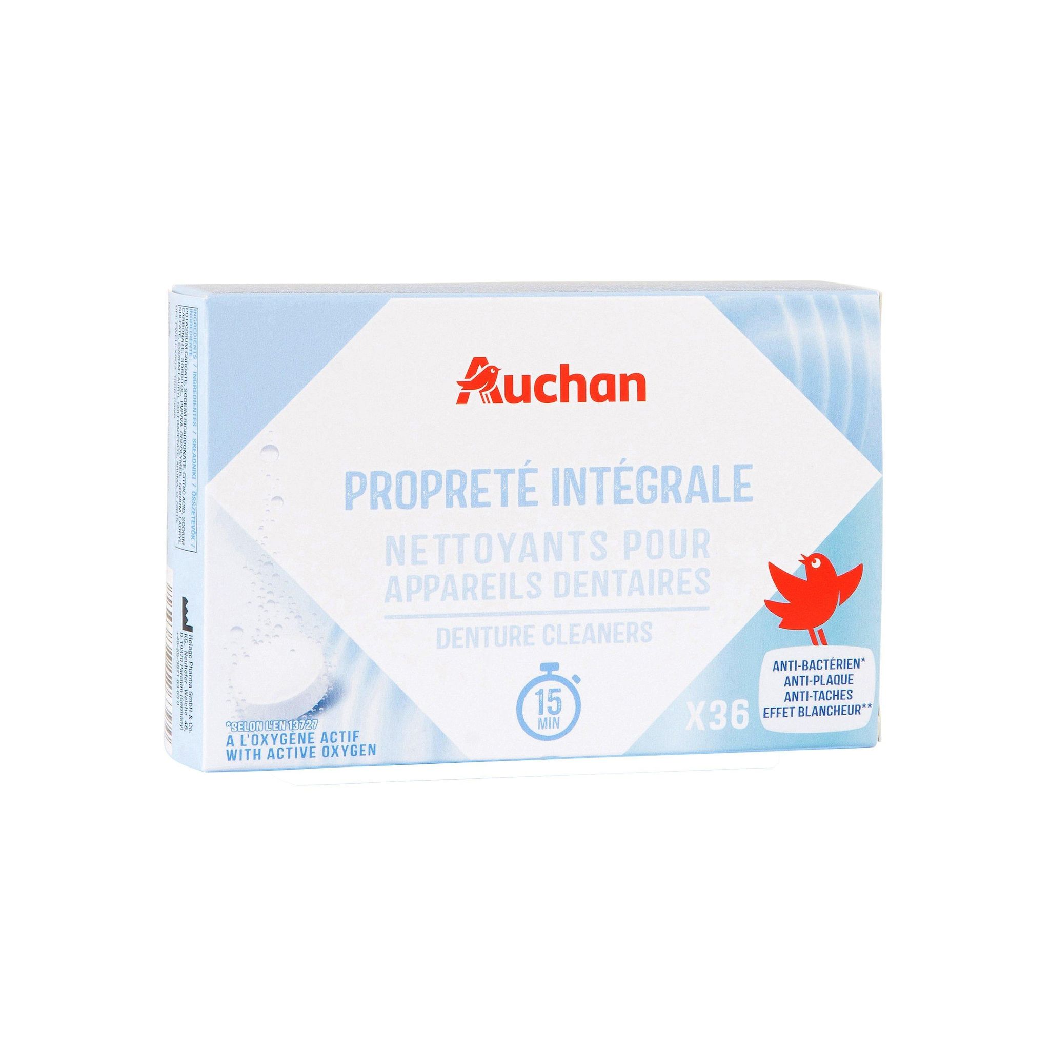 Voir la diapositive 9 : AUCHAN Nettoyants pour appareils dentaires 4en1 36 tablettes