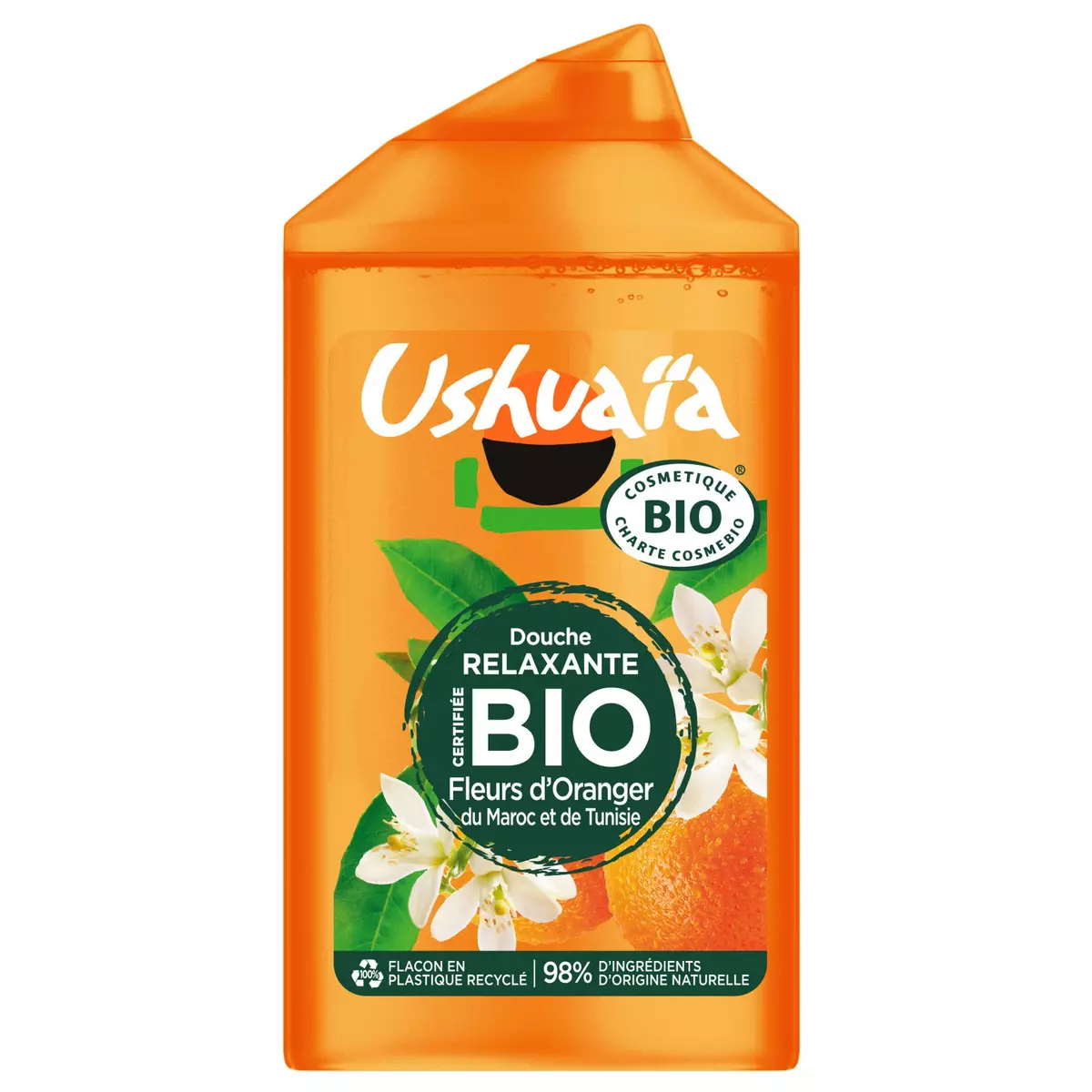 USHUAIA Gel douche relaxant à la fleur d'oranger bio 250ml