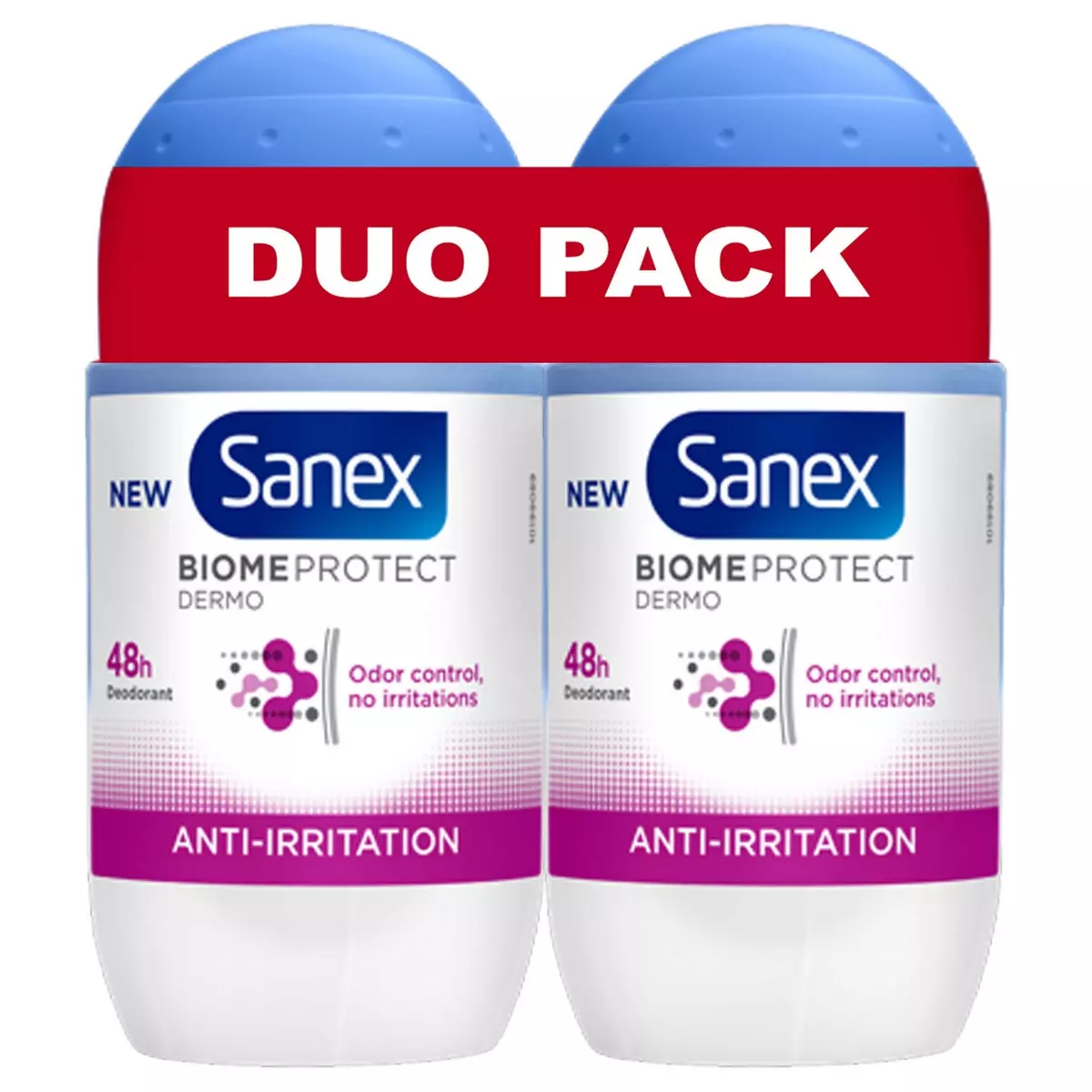 SANEX Biome Protect Déodorant billes 48h anti-irritation 2 pièces 2x50ml