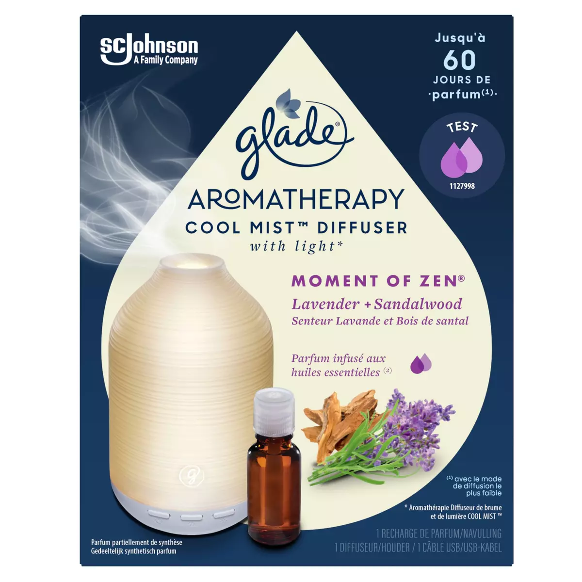 GLADE Aromatherapy diffuseur huiles essentielles senteur lavande et bois de santal 1 pièce