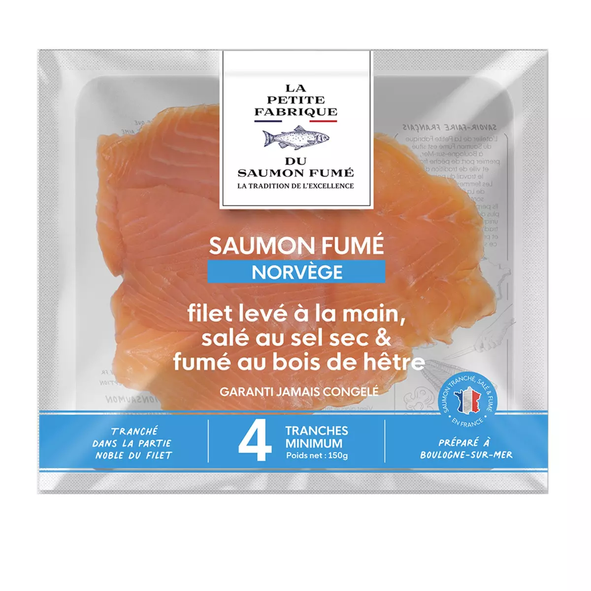 LA PETITE FABRIQUE  Saumon fumé de Norvège 4 tranches 150g