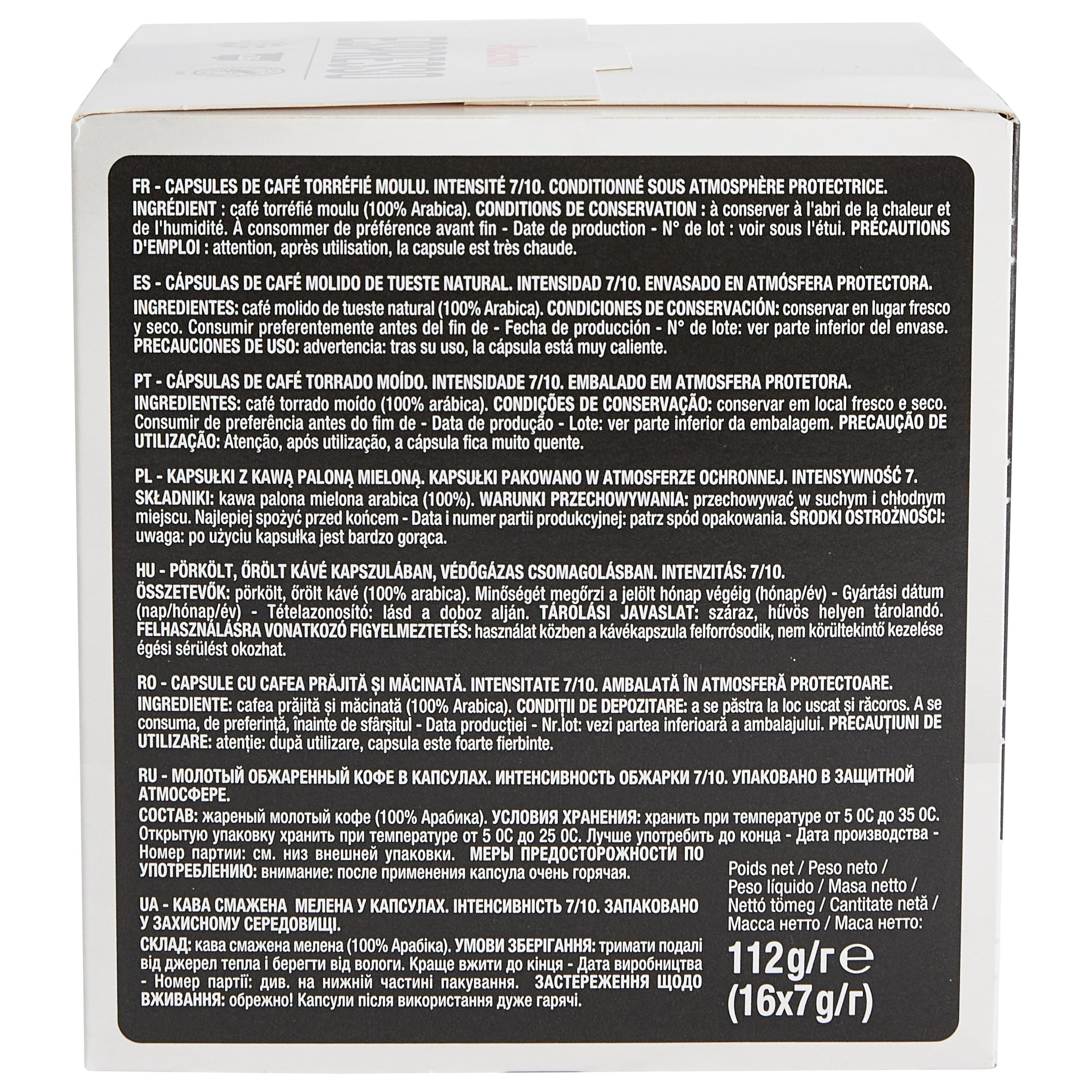 Voir la diapositive 2 : AUCHAN Capsules de café espresso intensité 7 compatibles Dolce Gusto 16 capsules 112g