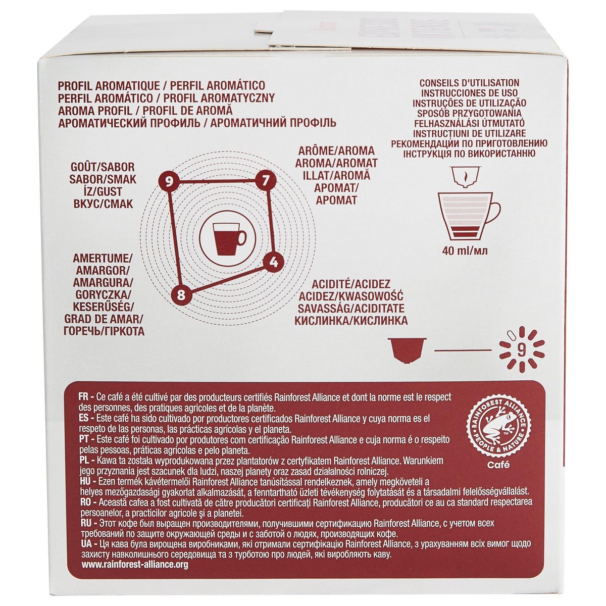 AUCHAN Capsules de café espresso intensité 9 compatibles Dolce Gusto 16 capsules 112g