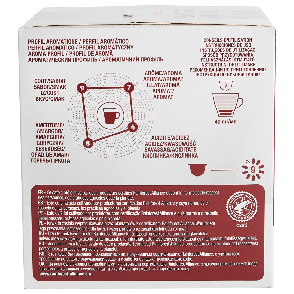 AUCHAN Capsules de café espresso intensité 9 compatibles Dolce Gusto 16 capsules 112g