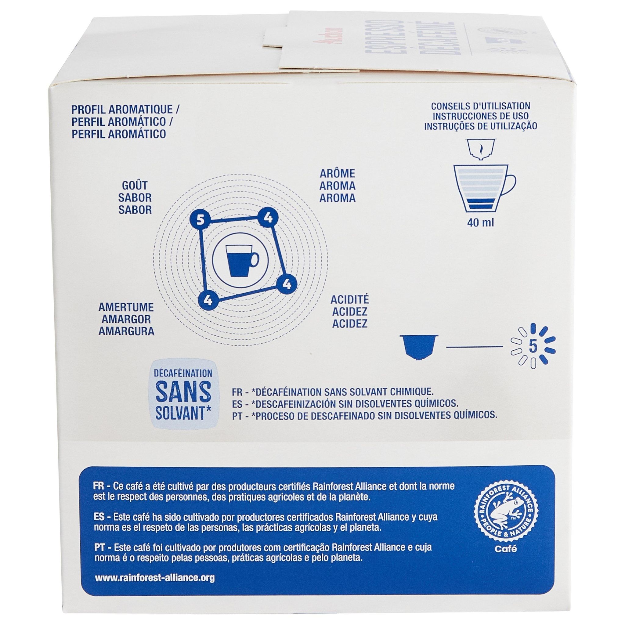 Voir la diapositive 5 : AUCHAN Capsules de café expresso décaféiné intensité 5 compatibles Dolce Gusto 16 capsules 112g