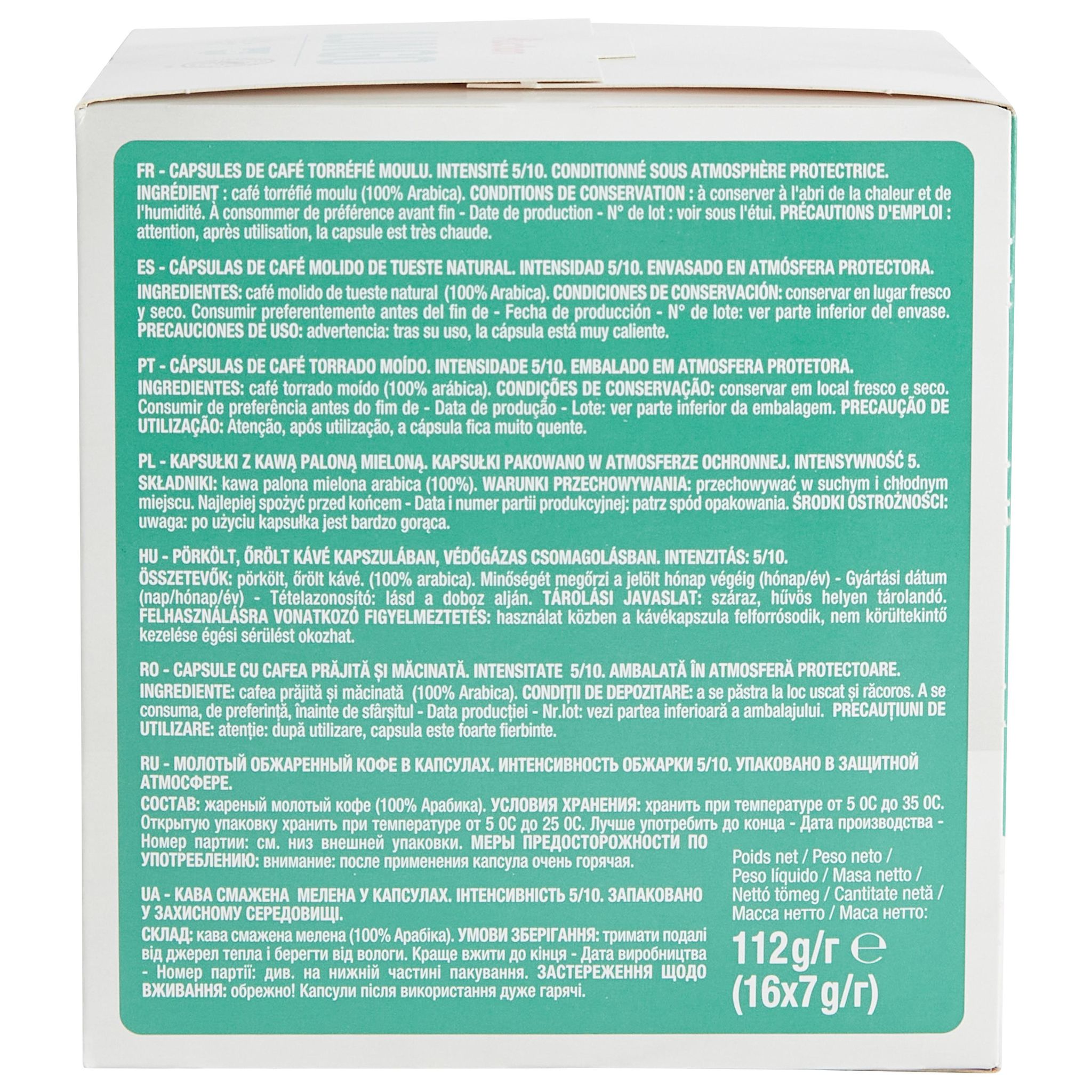 Voir la diapositive 3 : AUCHAN Capsules de café lungo intensité 5 compatibles Dolce Gusto 16 dosettes 112g