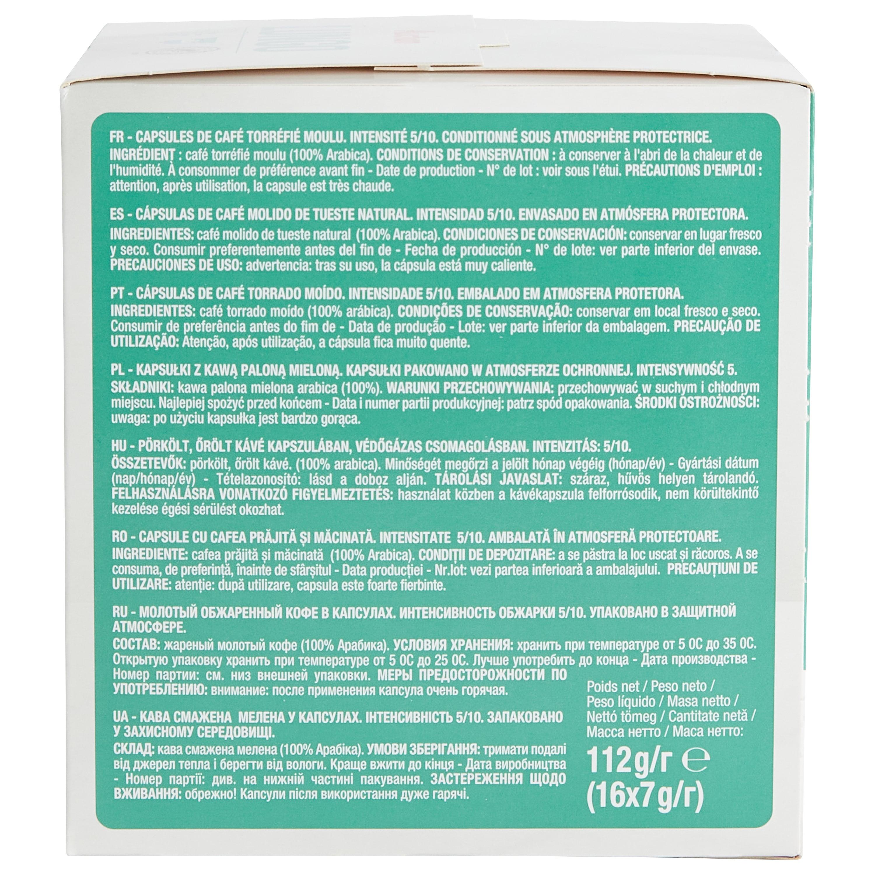 Voir la diapositive 4 : AUCHAN Capsules de café lungo intensité 5 compatibles Dolce Gusto 16 capsules 112g