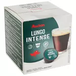 AUCHAN Capsules de café lungo intense intensité 7 compatible Dolce gusto 16 capsules 112g