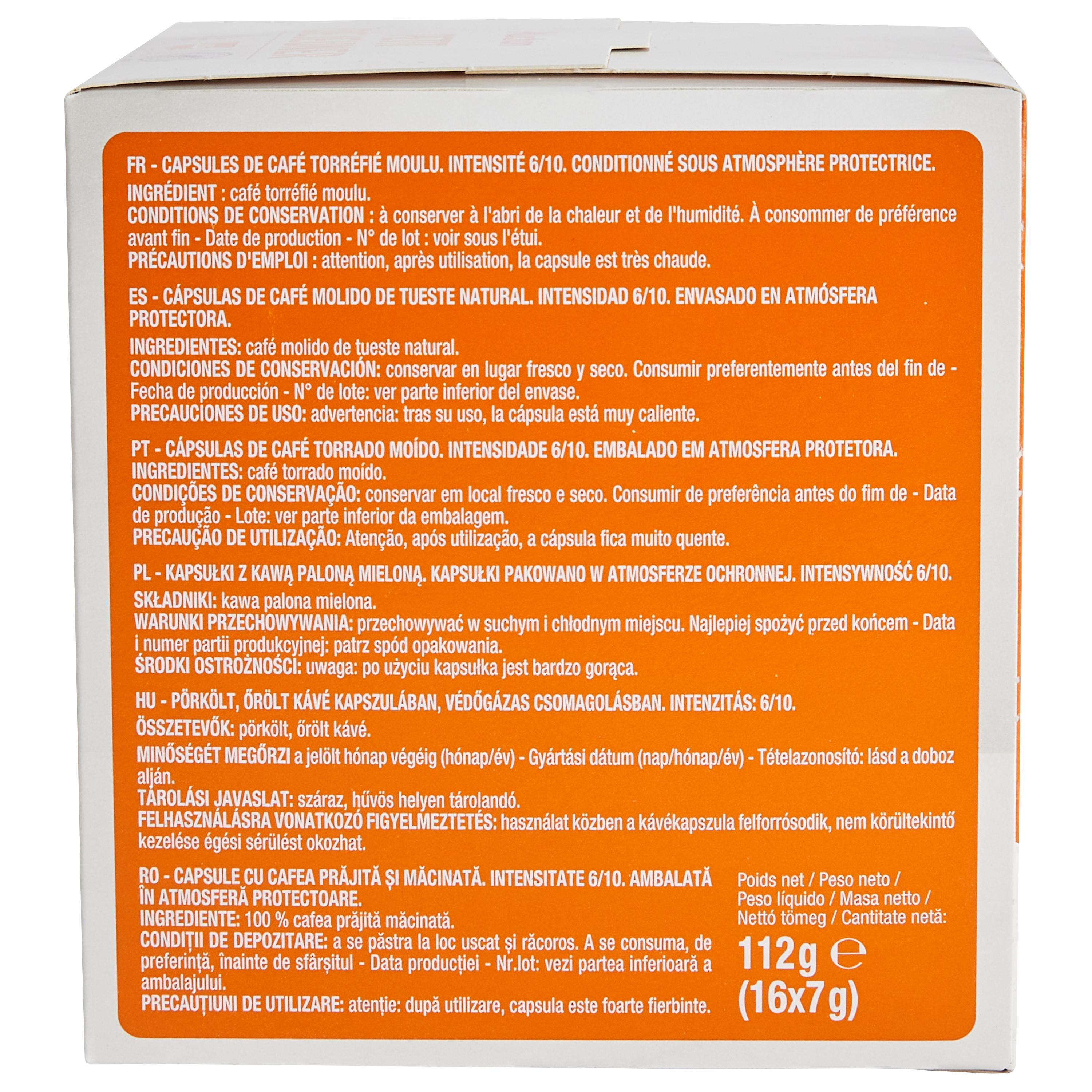 Voir la diapositive 5 : AUCHAN Capsules de café petit déjeuner compatibles Dolce Gusto 16 capsules 112g
