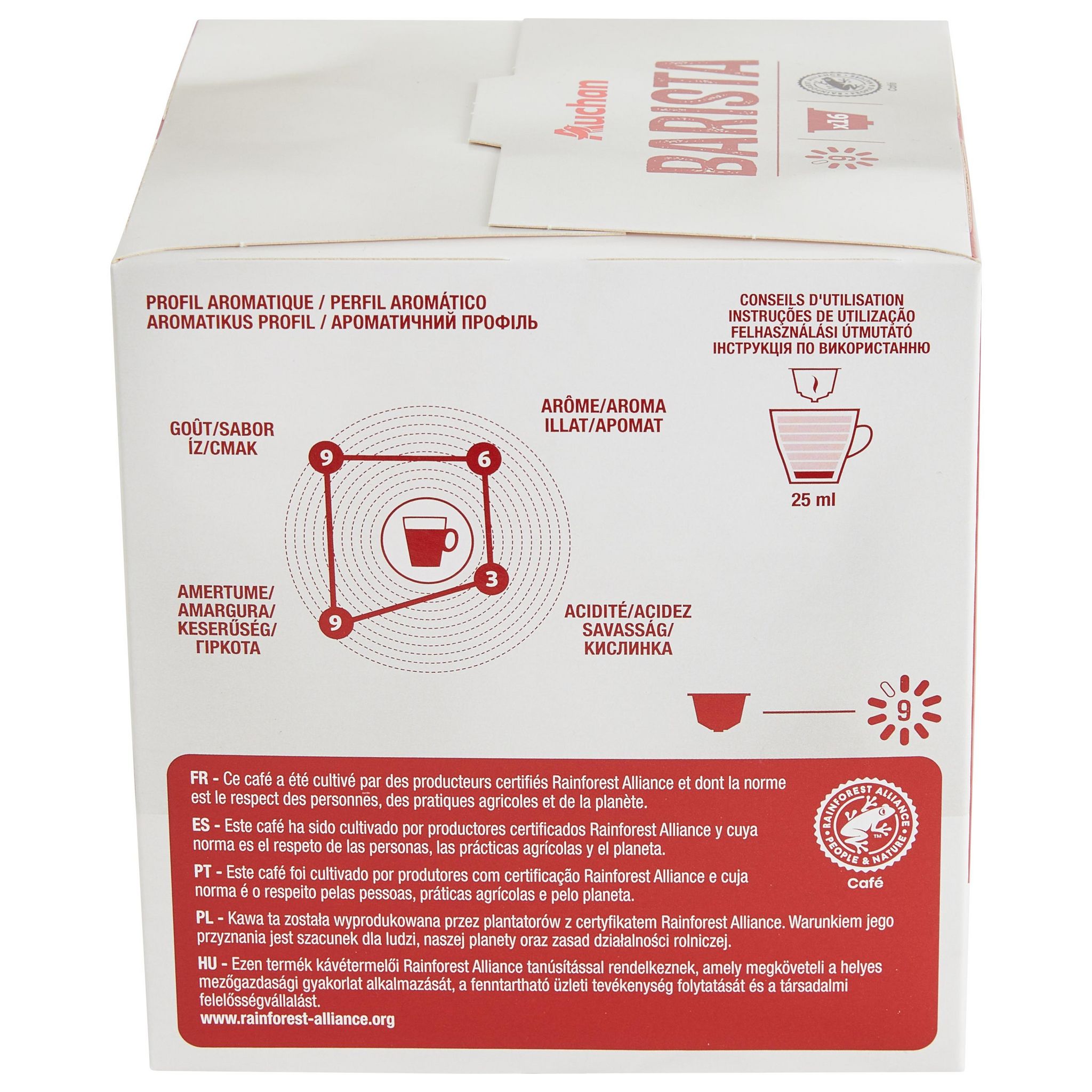 Voir la diapositive 3 : AUCHAN Capsules de café Barista intensité 9 compatibles Dolce Gusto 16 capsules 112g