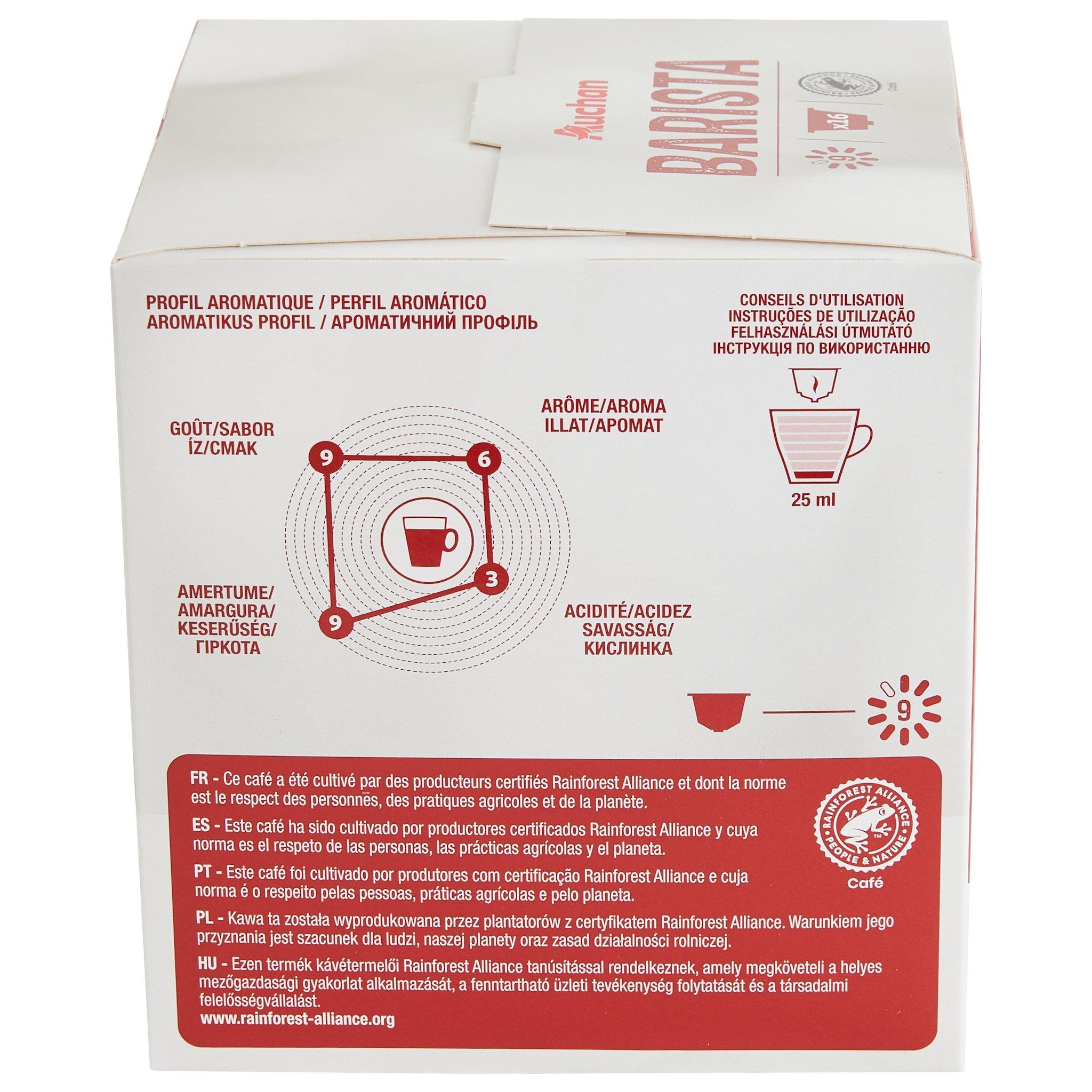 Voir la diapositive 4 : AUCHAN Capsules de café Barista intensité 9 compatibles Dolce Gusto 16 capsules 112g