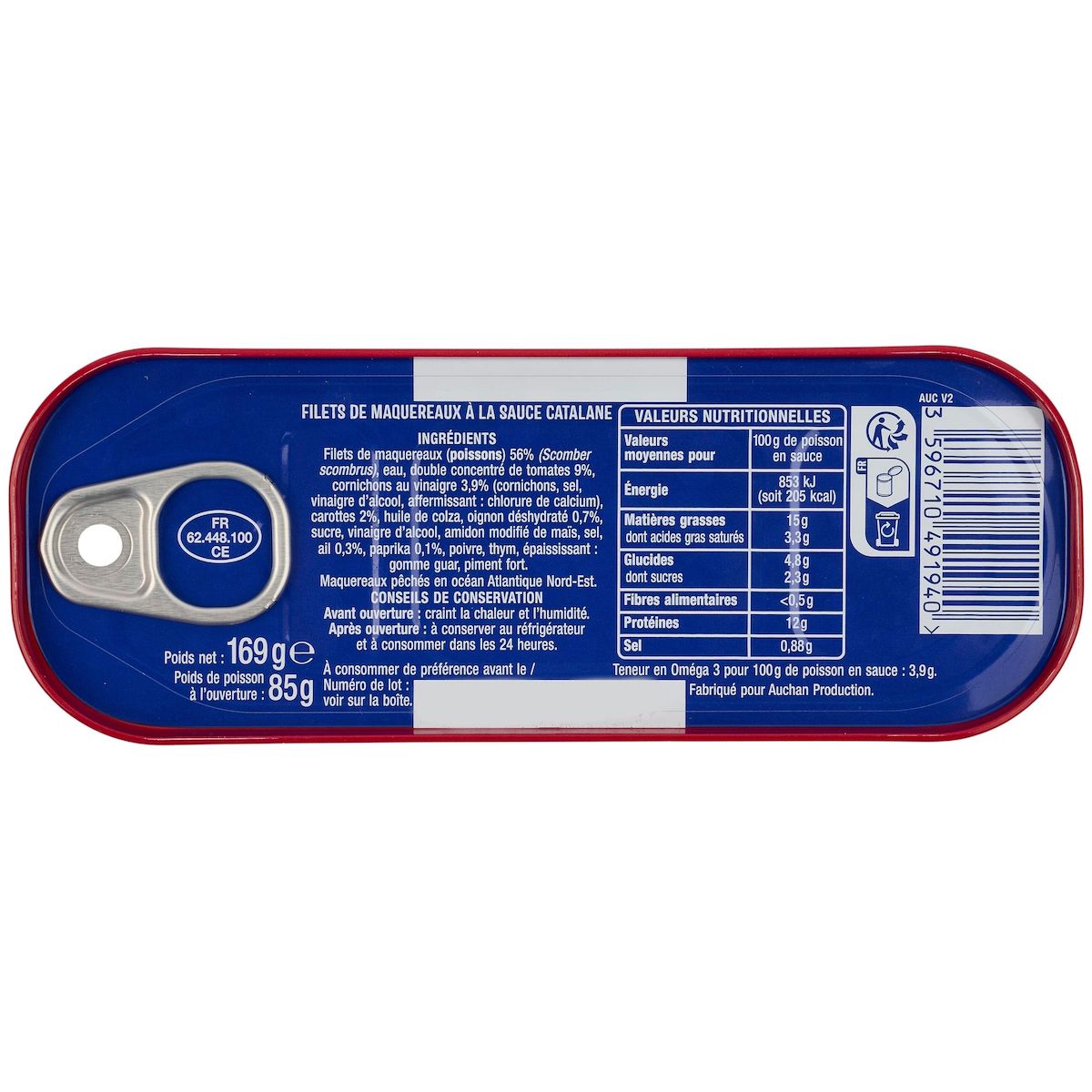 AUCHAN Filets de maquereaux à la catalane 85g