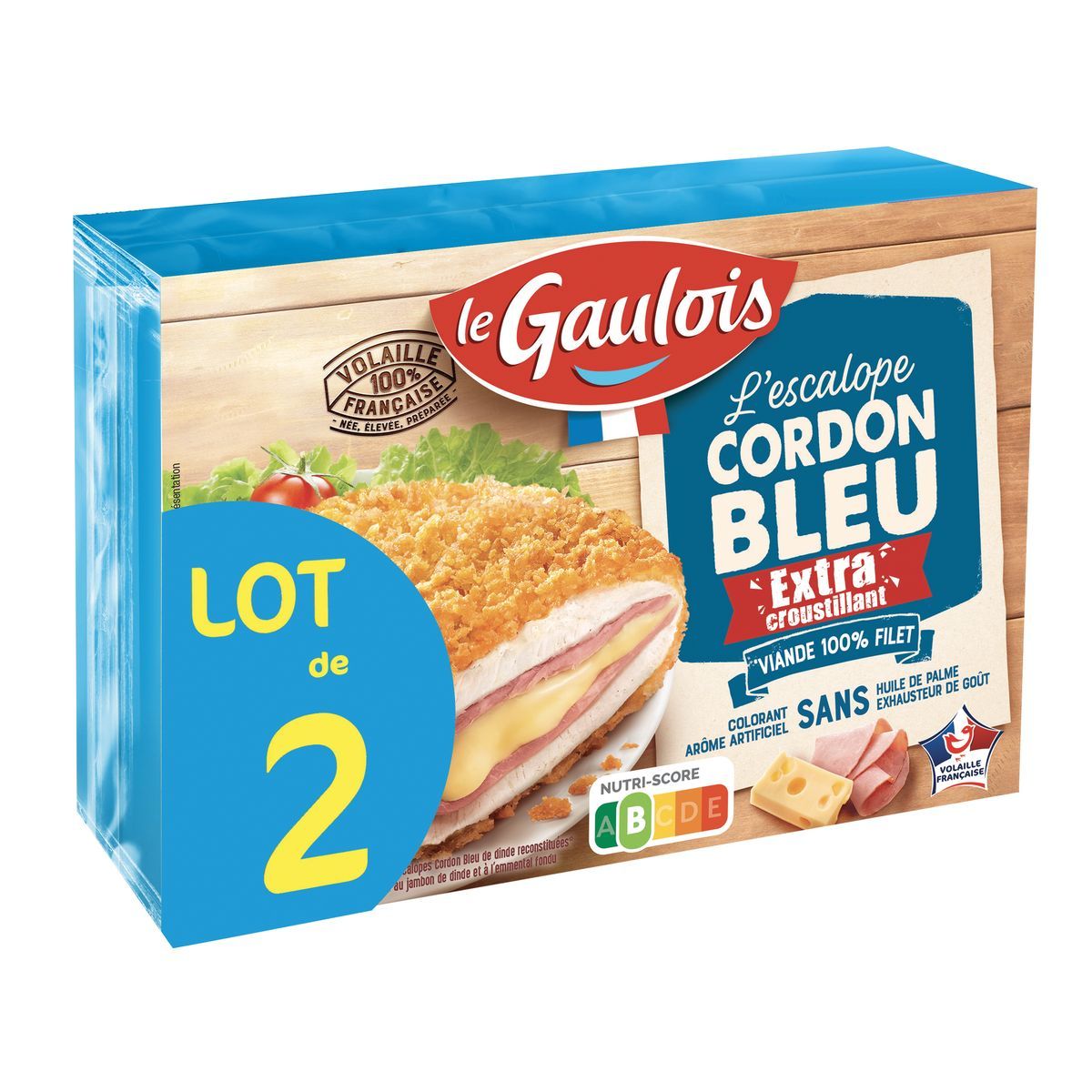 LE GAULOIS Escalope cordon bleu extra croustillant Lot de 2 400g