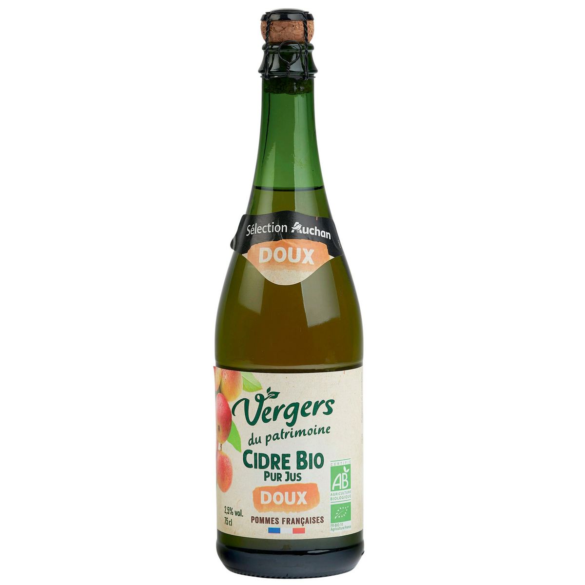 VERGERS DU PATRIMOINE Cidre bio pur jus doux 2.5% 75cl