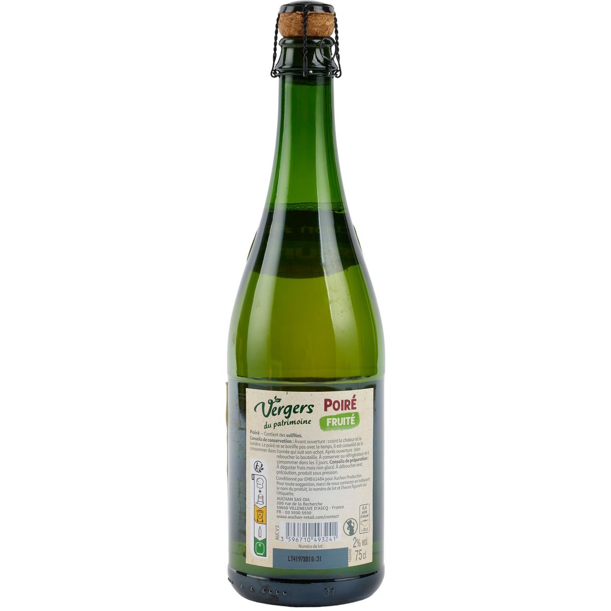 VERGERS DU PATRIMOINE Vergers du patrimoine poiré fruité 2% 75cl