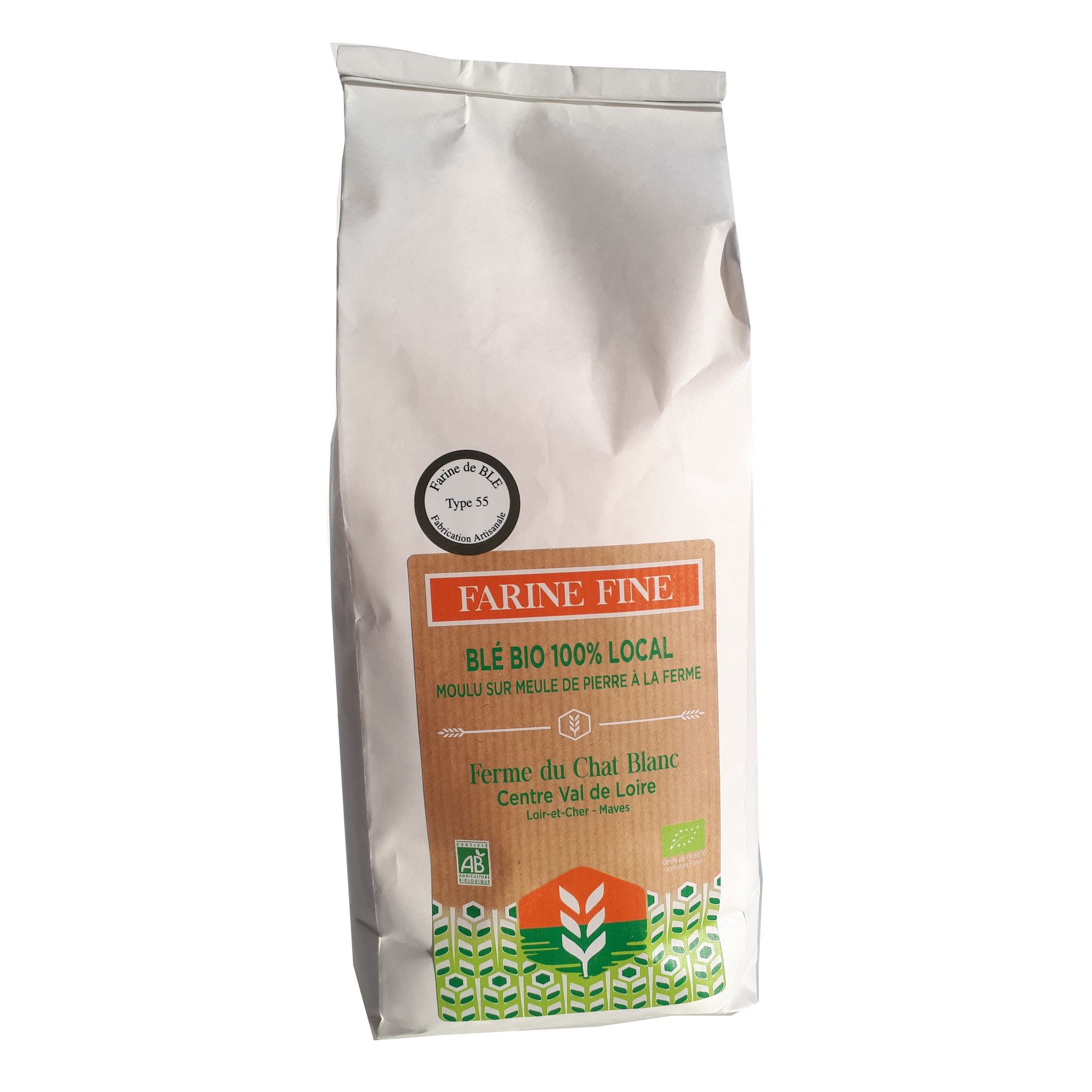 FERME DU CHAT BLANC Farine de blé T55 bio  1kg