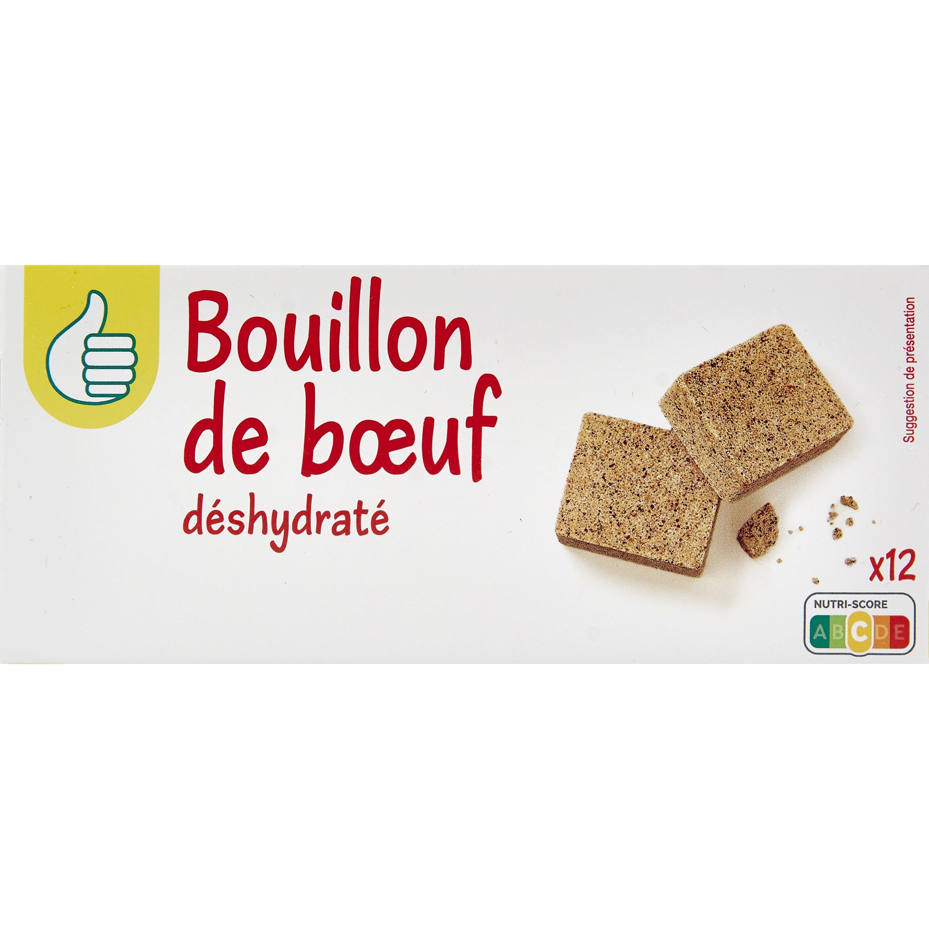 Voir la diapositive 2 : POUCE Bouillon de boeuf déshydraté en cube 12 cubes 12x10g