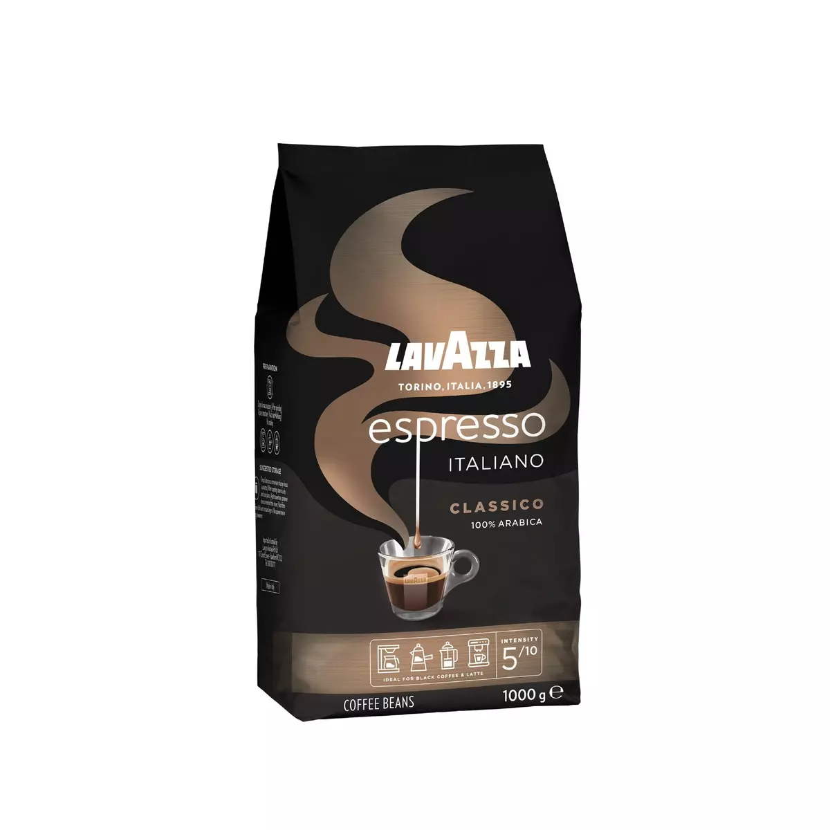 LAVAZZA Grain de café Espresso Italiano classique intensité 5 1kg pas cher  