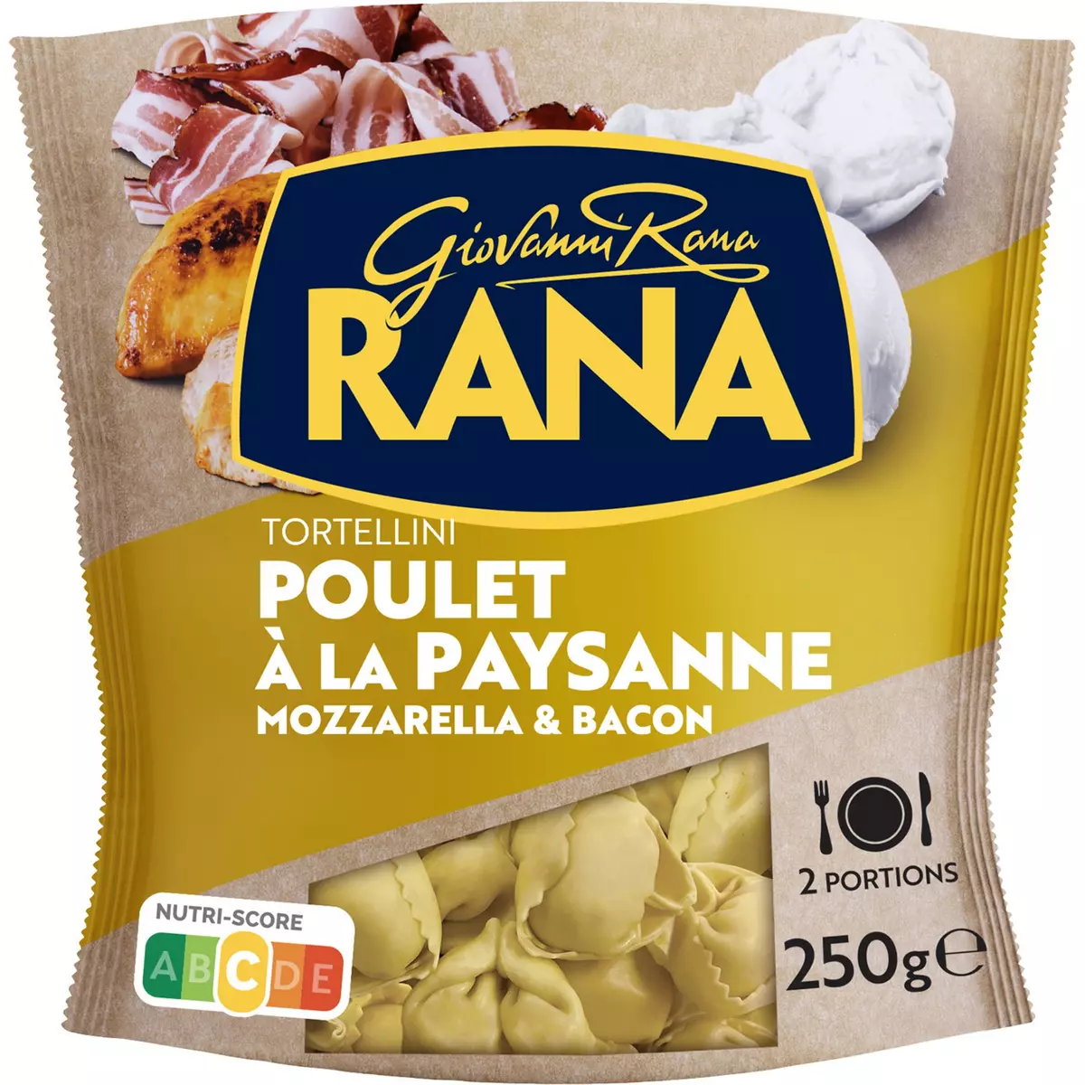 RANA Tortellini poulet à la paysanne, mozzarella & bacon 2 portions 250g