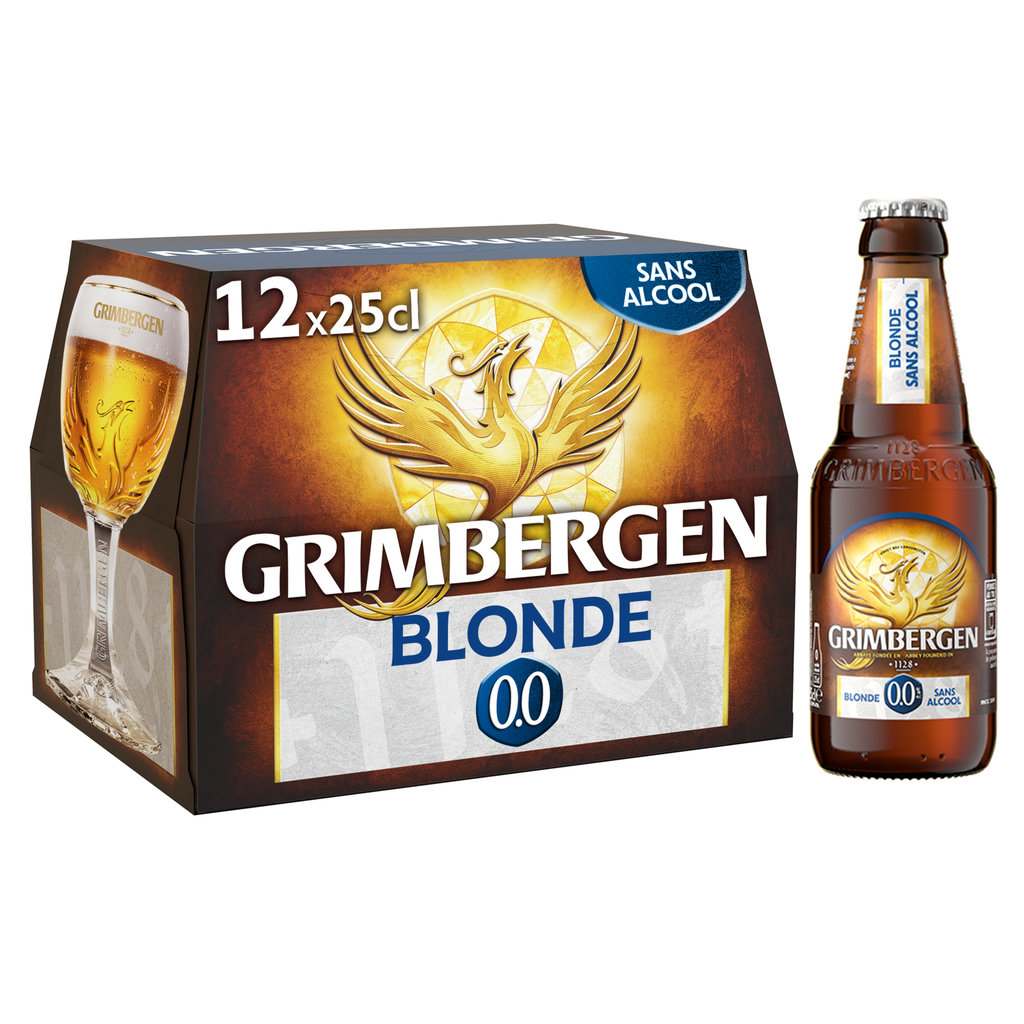 GRIMBERGEN Bière blonde 0.0% bouteilles 12x25cl