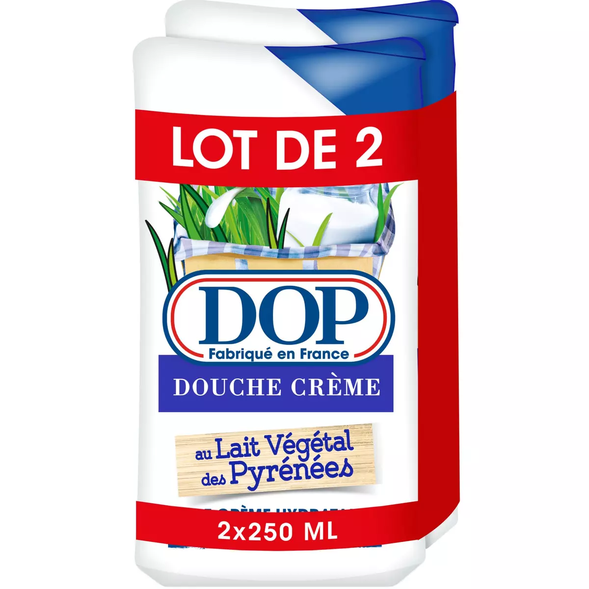 DOP Douceurs de nos régions Crème de douche au lait végétal des pyrènées Lot de 2 2x250ml