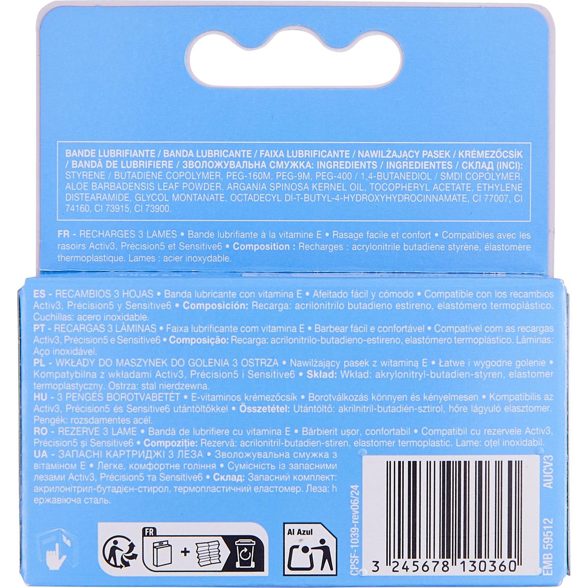 COSMIA MEN Recharges 3 lames de rasoir activ3 & precision5 4 recharges