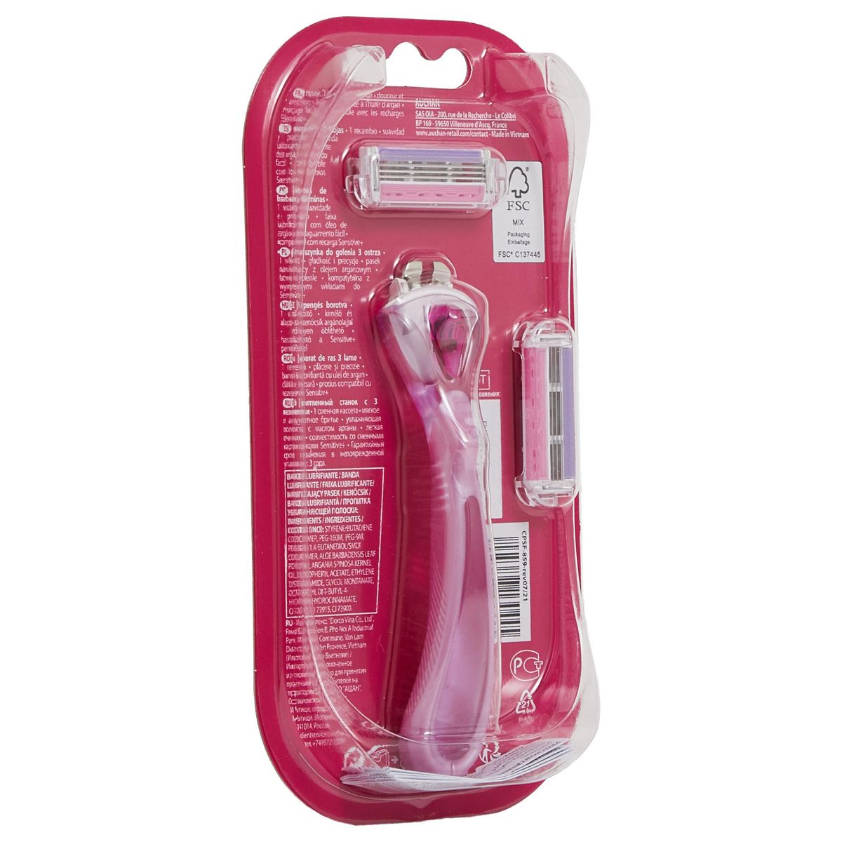 COSMIA Sensitive + Rasoir douceur et précision 3 lames 1 manche + 2 lames 1 kit