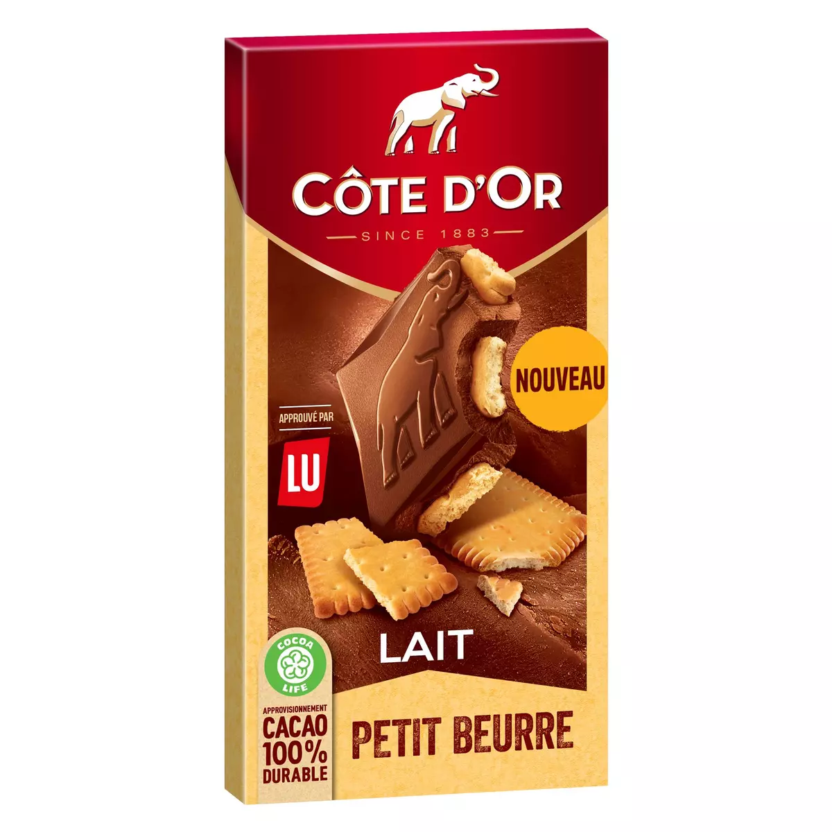 COTE D'OR Tablette de chocolat au lait petit beurre 1 pièce 170g