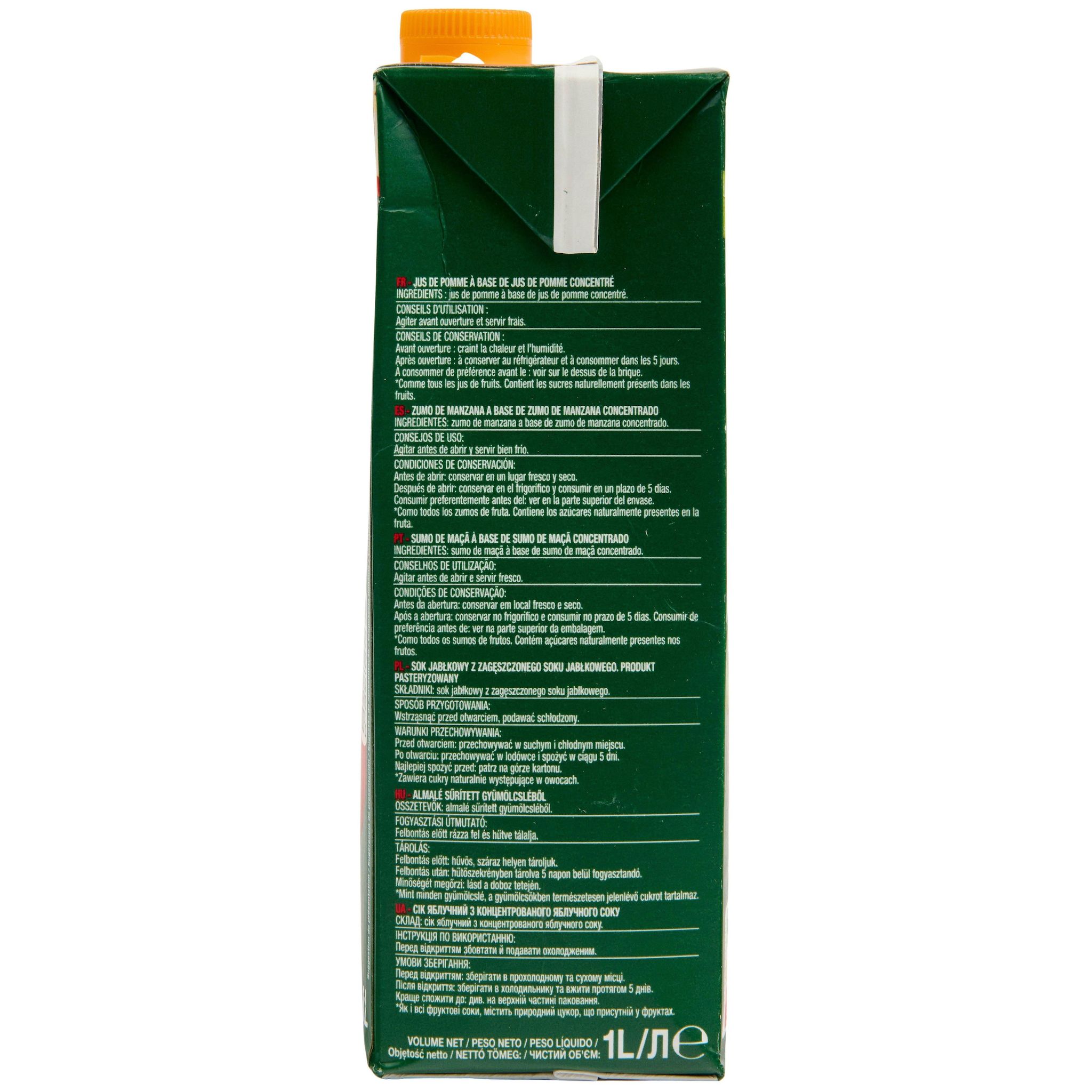 Voir la diapositive 4 : AUCHAN Jus de pomme à base de concentré sans sucres ajoutés 1l