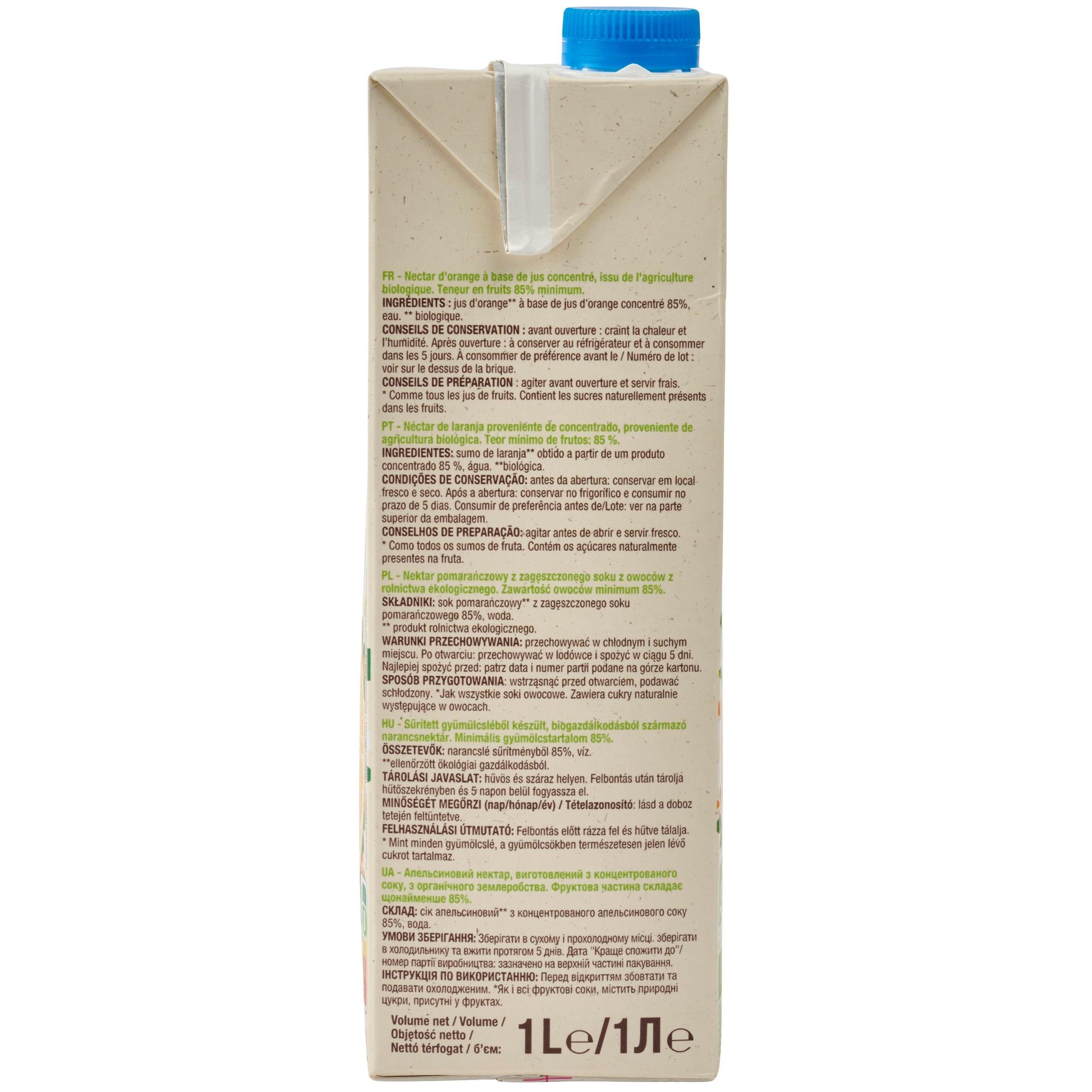 Voir la diapositive 3 : AUCHAN BIO Nectar d'orange 1l
