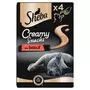 SHEBA Creamy snacks friandises au boeuf pour chat 4x12g