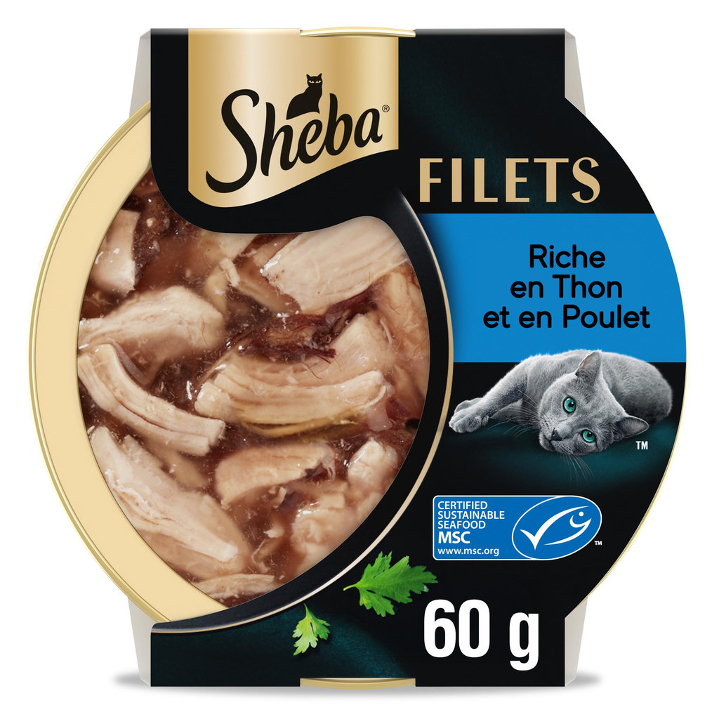 SHEBA Filets au poulet et au thon MSC pour chat 60g