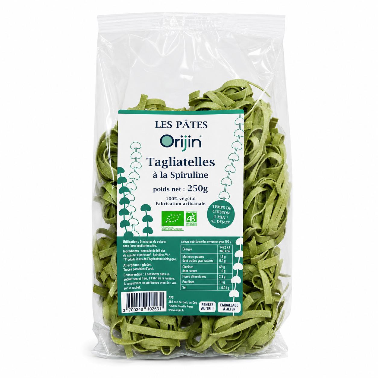 ORIJIN Tagliatelles à la Spiruline bio 250g