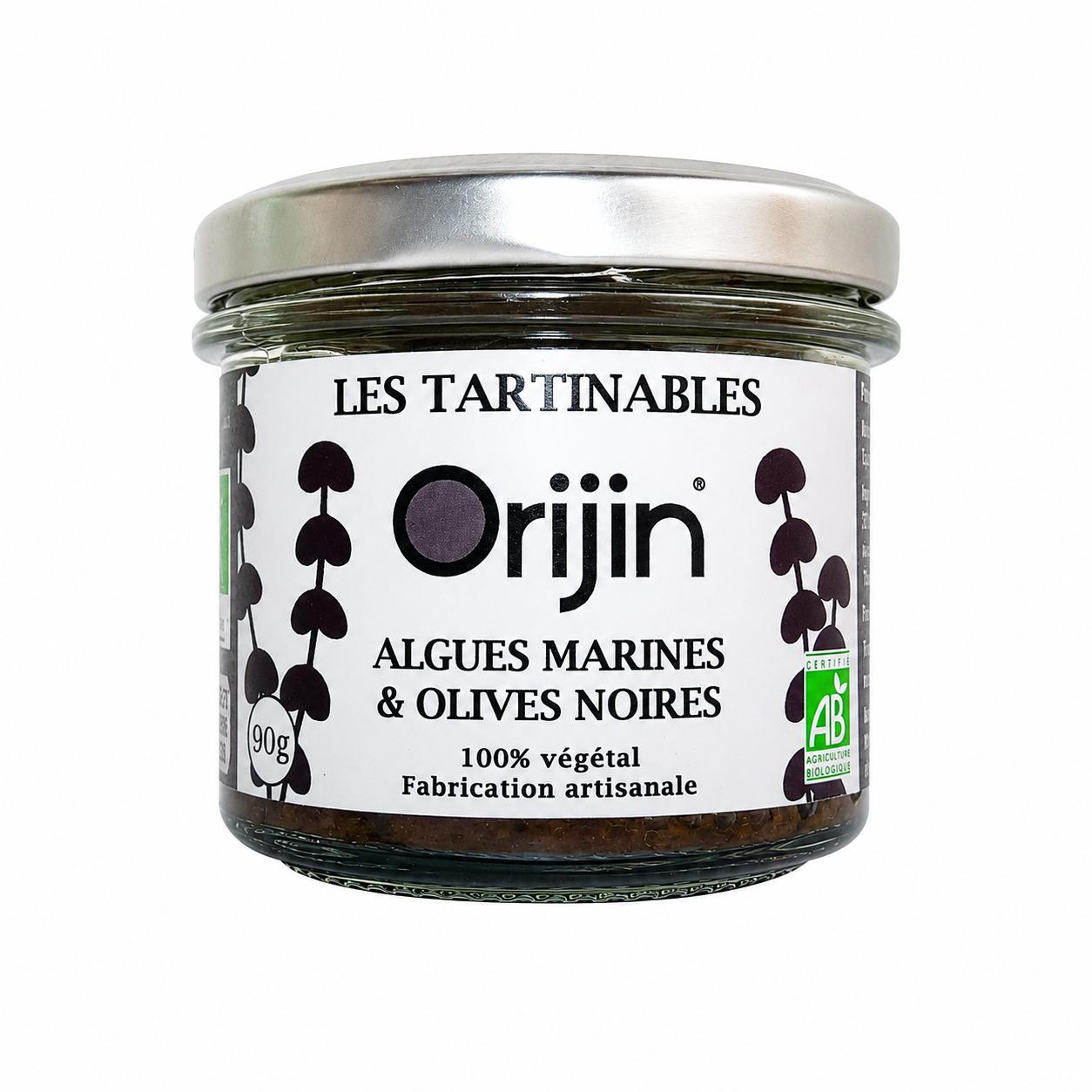 ORIJIN Tartinable d'algues marines et olives noirs bio 90g