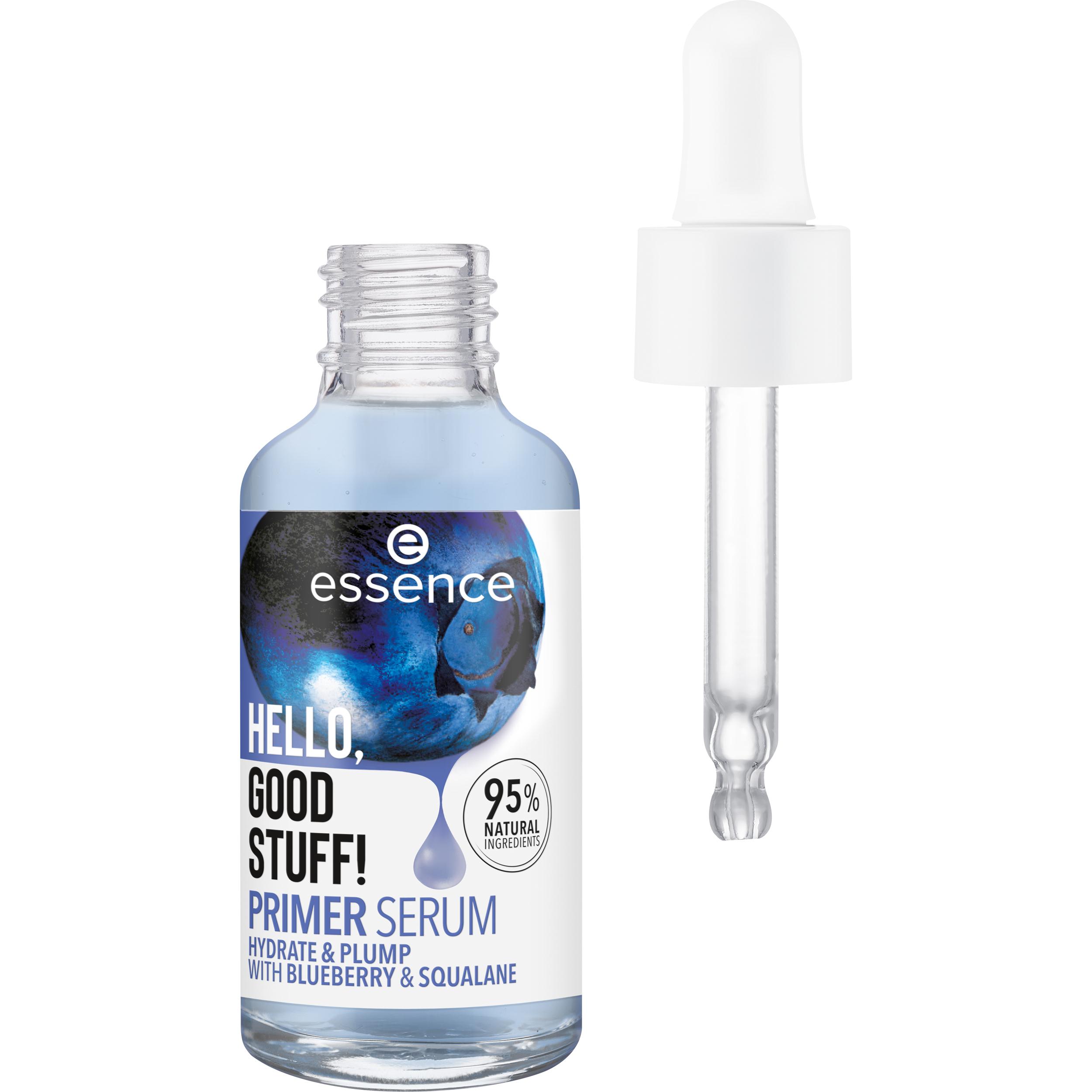 Voir la diapositive 2 : ESSENCE Hello, good stuff! Primer serum hydrate & plump blueberry & squalane 30ml