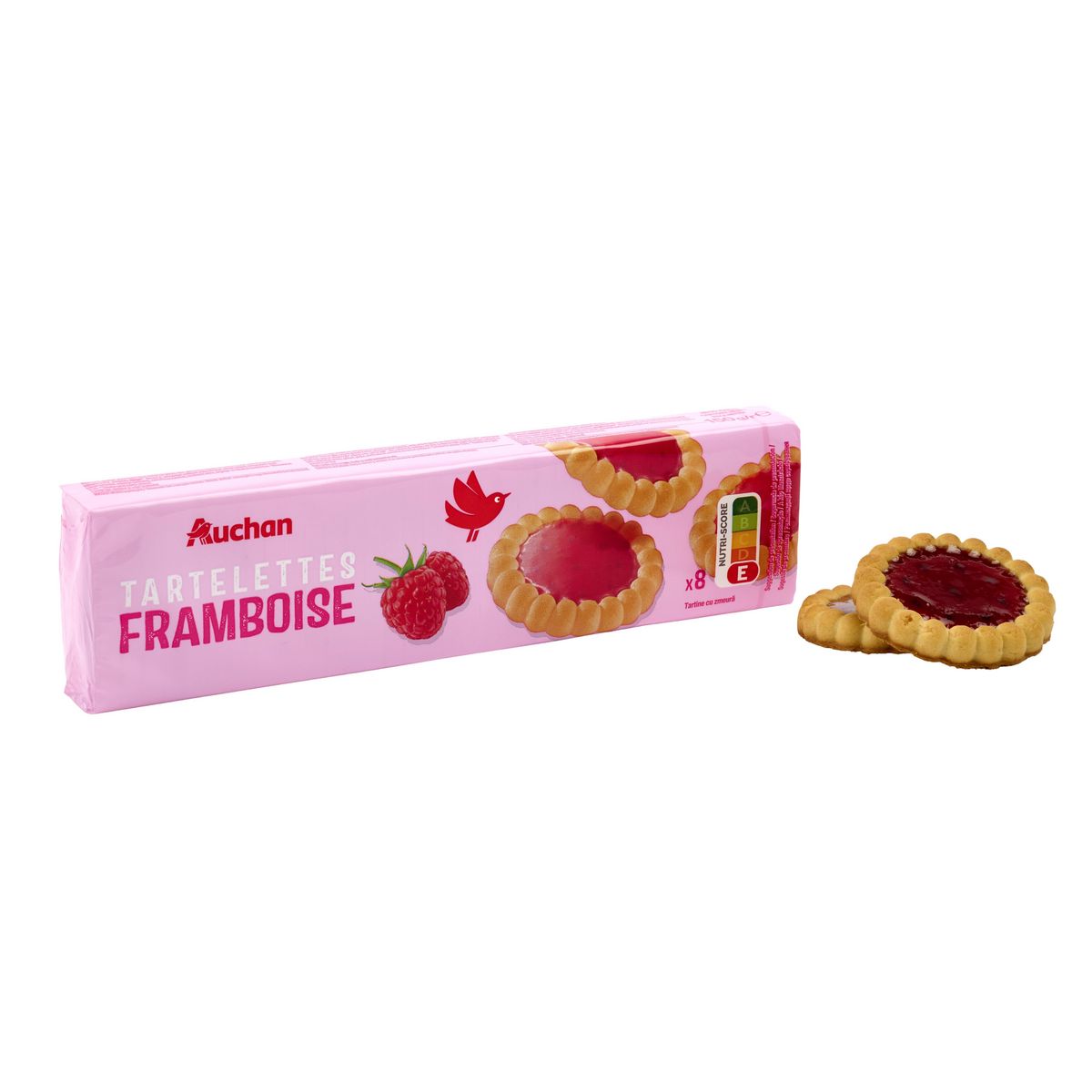 AUCHAN Tartelettes framboise 8 tartelettes 150g