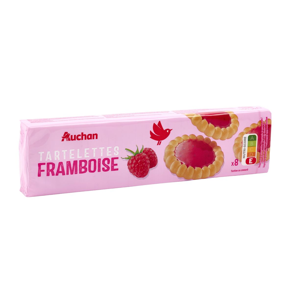AUCHAN Tartelettes framboise 8 tartelettes 150g