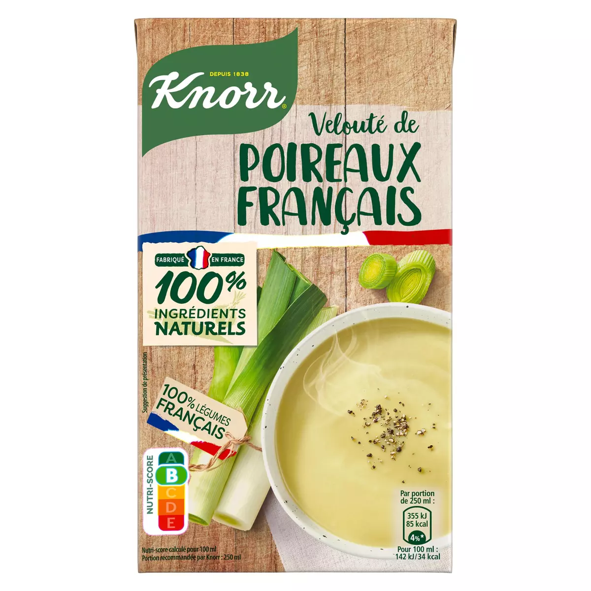 KNORR Soupe veloutée poireaux français 4 personnes 1l