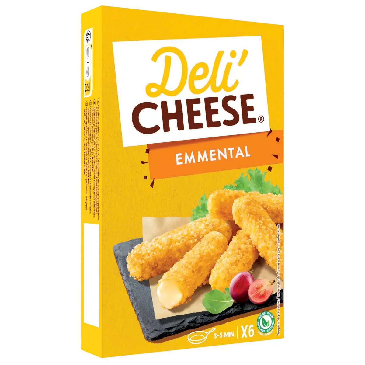 DELI'CHEESE Panés de fromage fondu emmental 6 pièces 150g