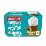 ANDROS Gourmand & végétal Liégeois au lait d'amande au café 4x100g