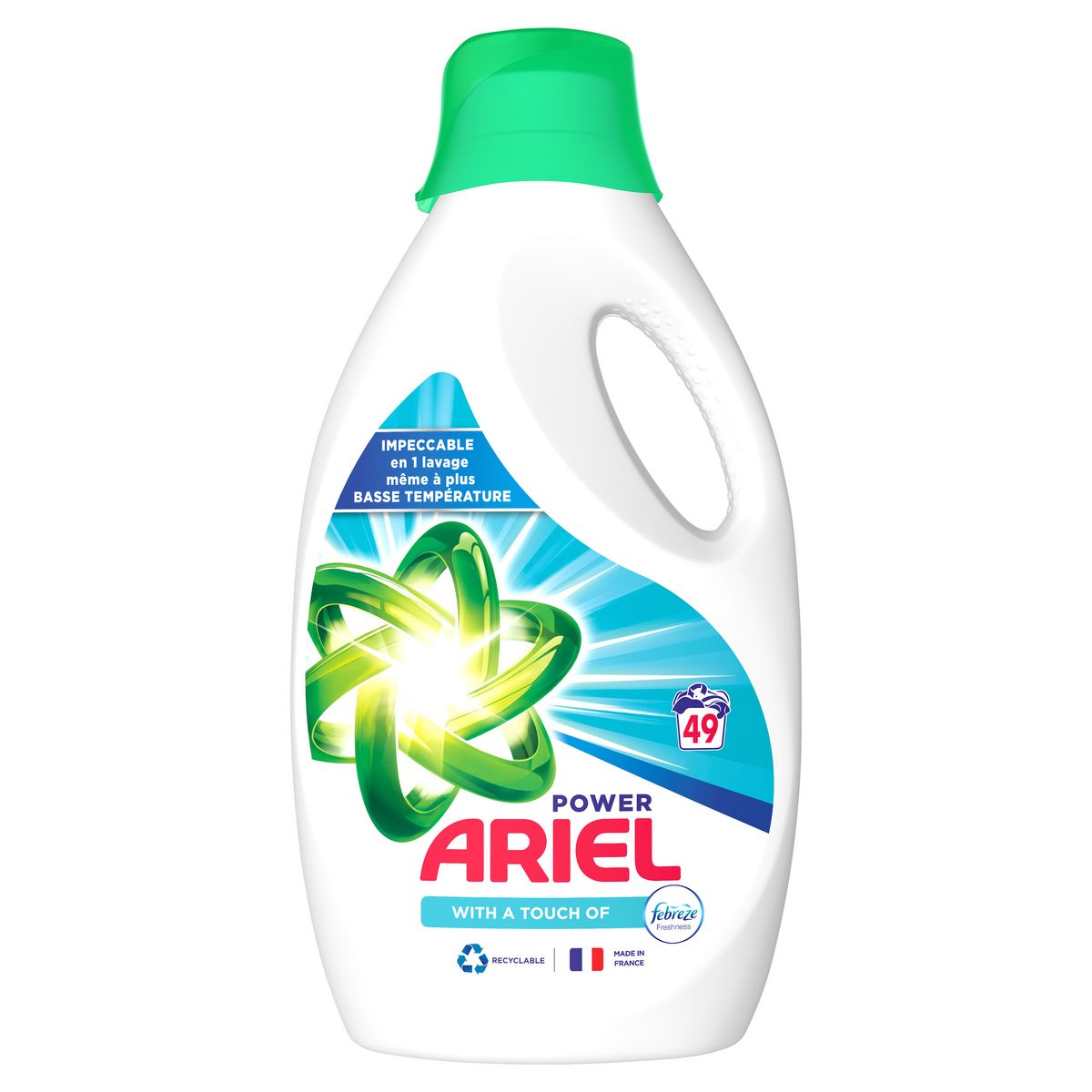 ARIEL Power Lessive liquide touche de Febreze 49 lavages 2.45l