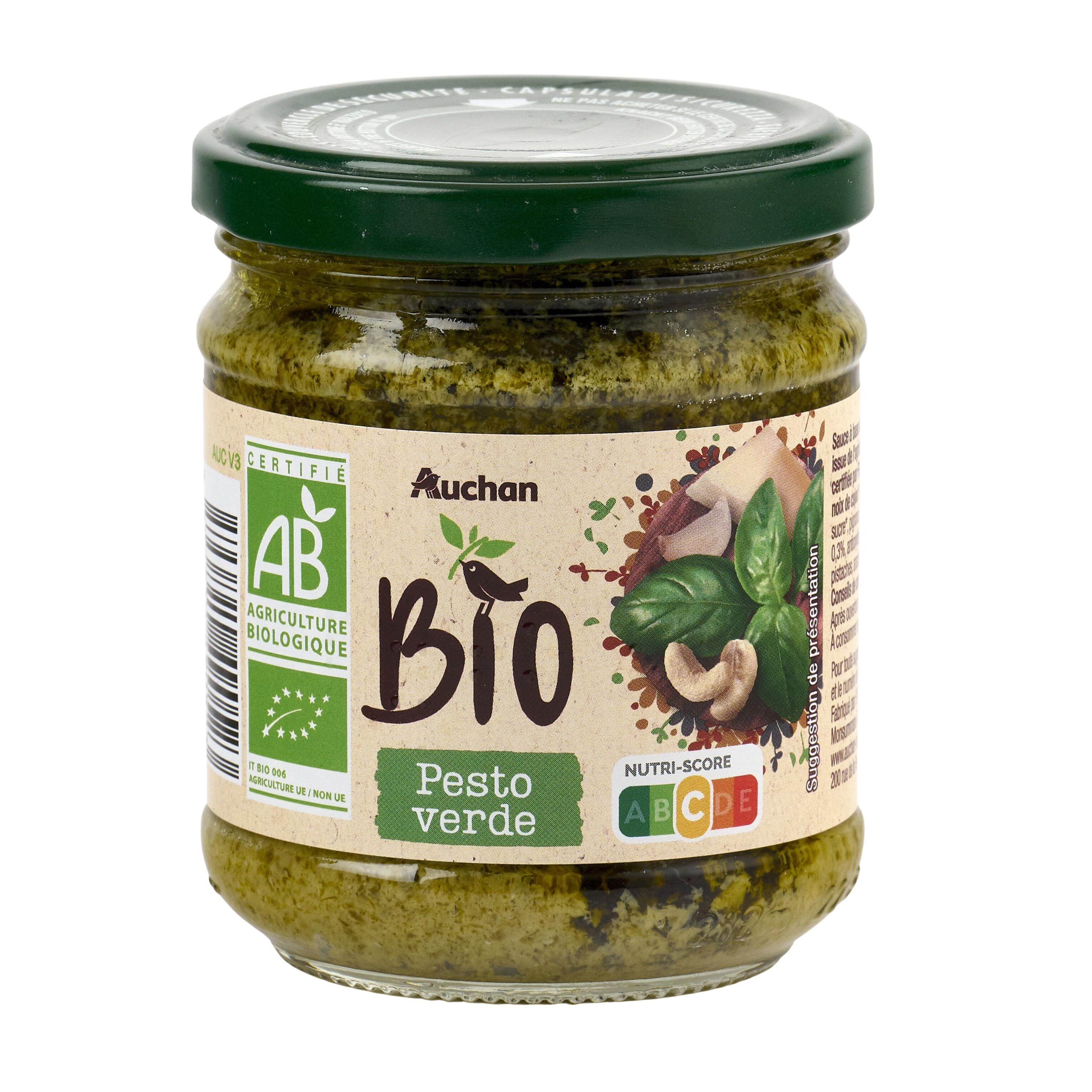 Voir la diapositive 4 : AUCHAN BIO Sauce pesto verde 190g