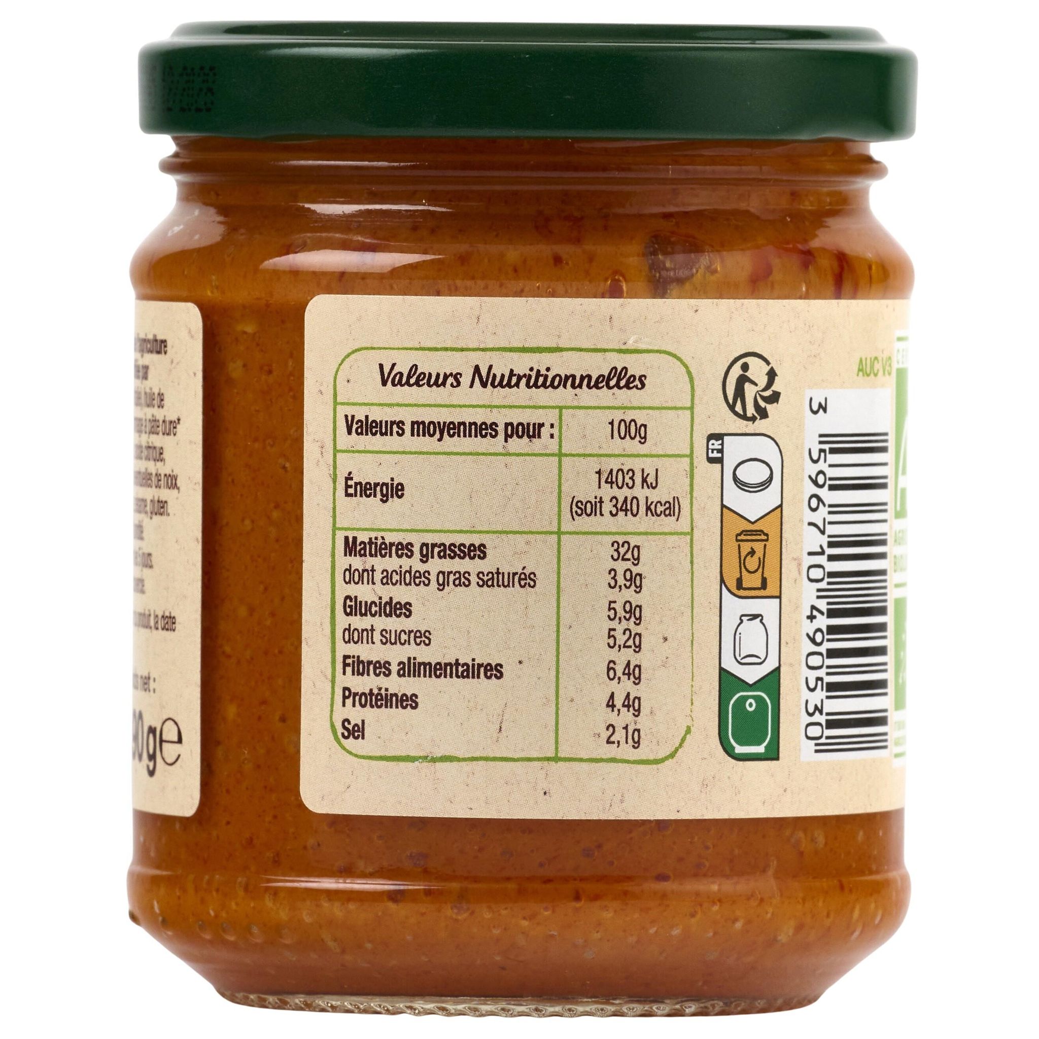 Voir la diapositive 3 : AUCHAN BIO Pesto rosso 190g